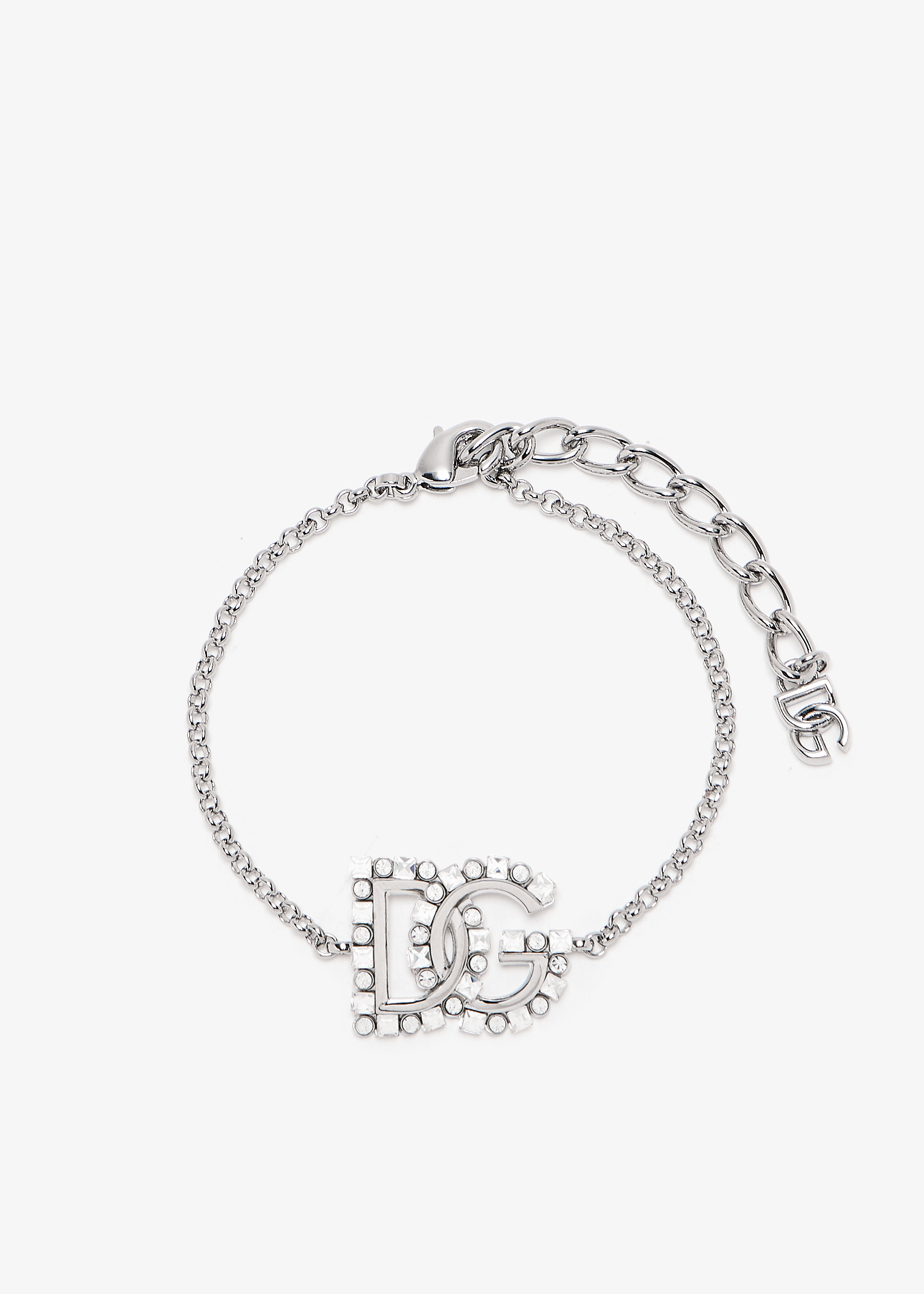

DG logo fine link bracelet, Silver