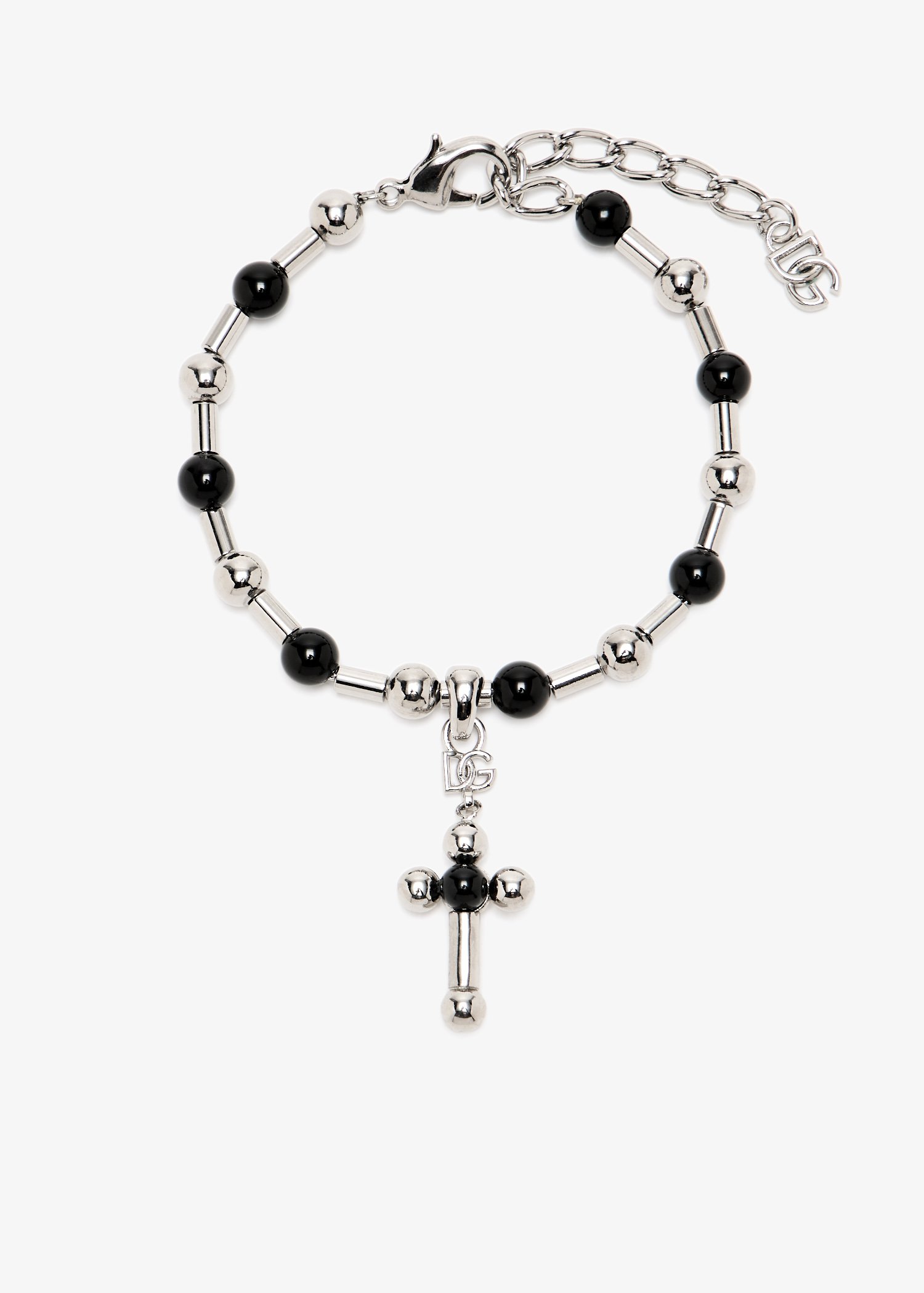 

Cross and spheres bracelet, Silver