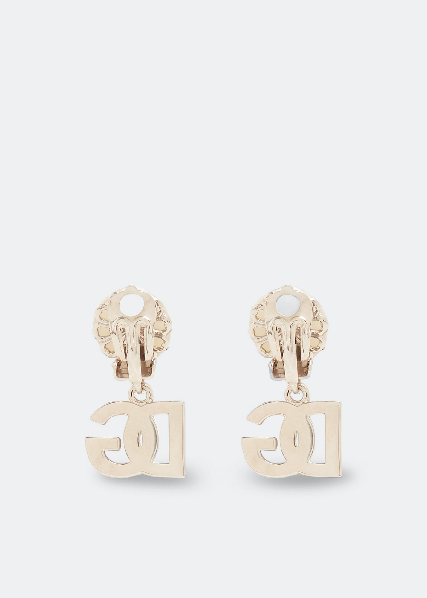 

DG logo pearl drop earrings, Silver