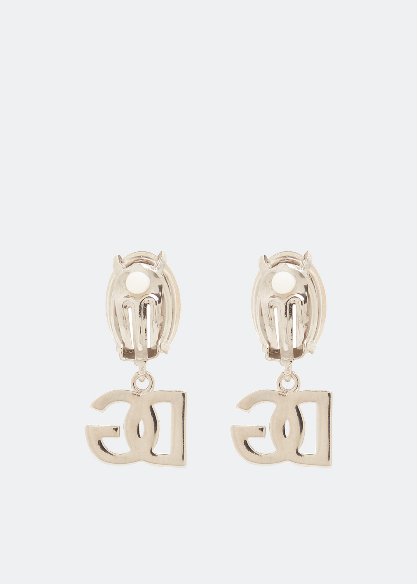 

DG logo rhinestone drop earrings, Silver