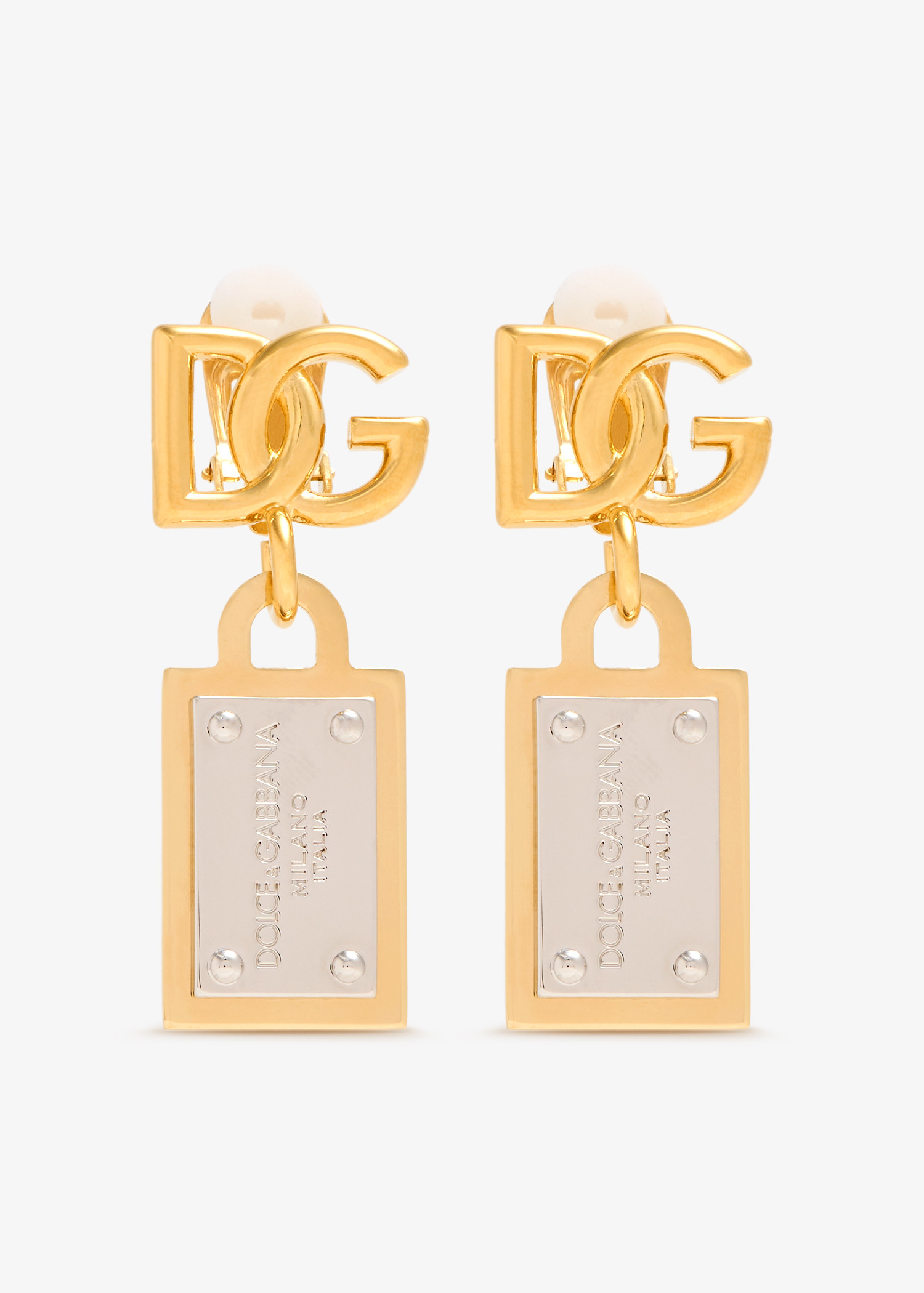 

DG logo tag earrings, Gold