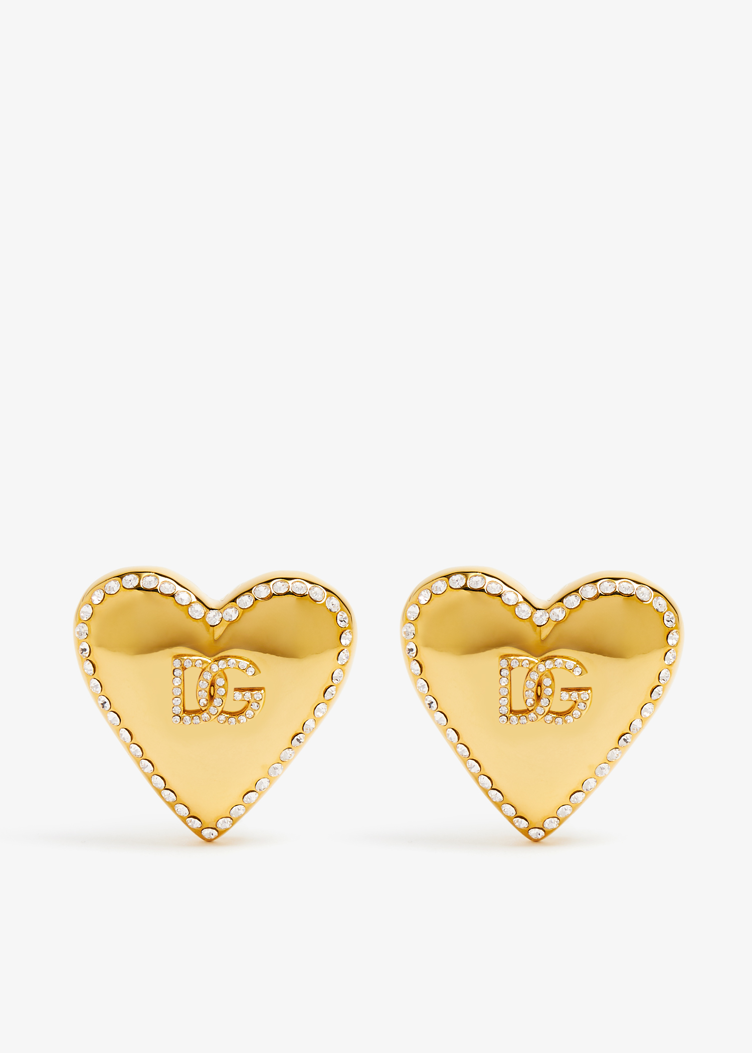 

DG crystal heart earrings, Gold
