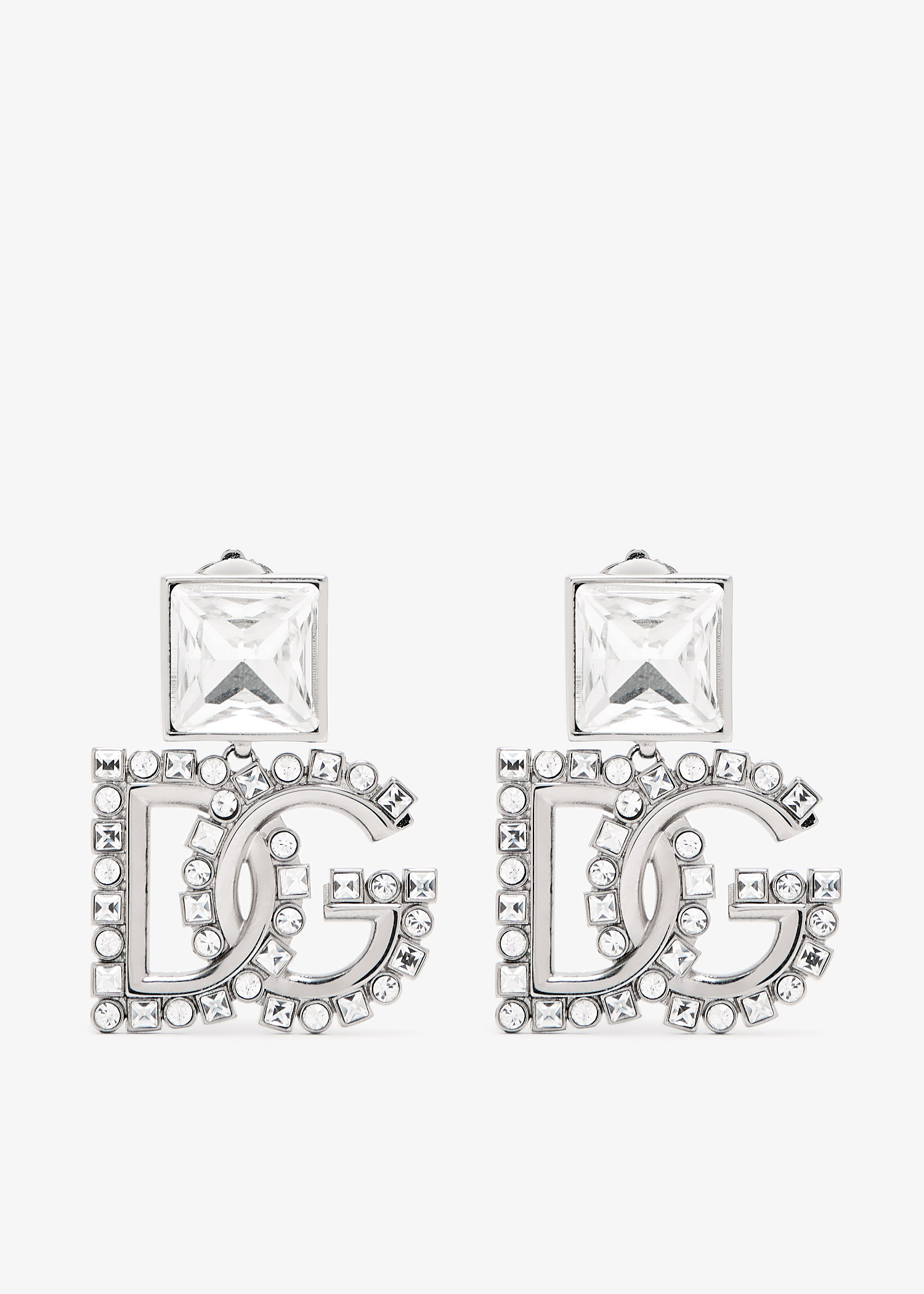 

DG logo drop earrings, Silver