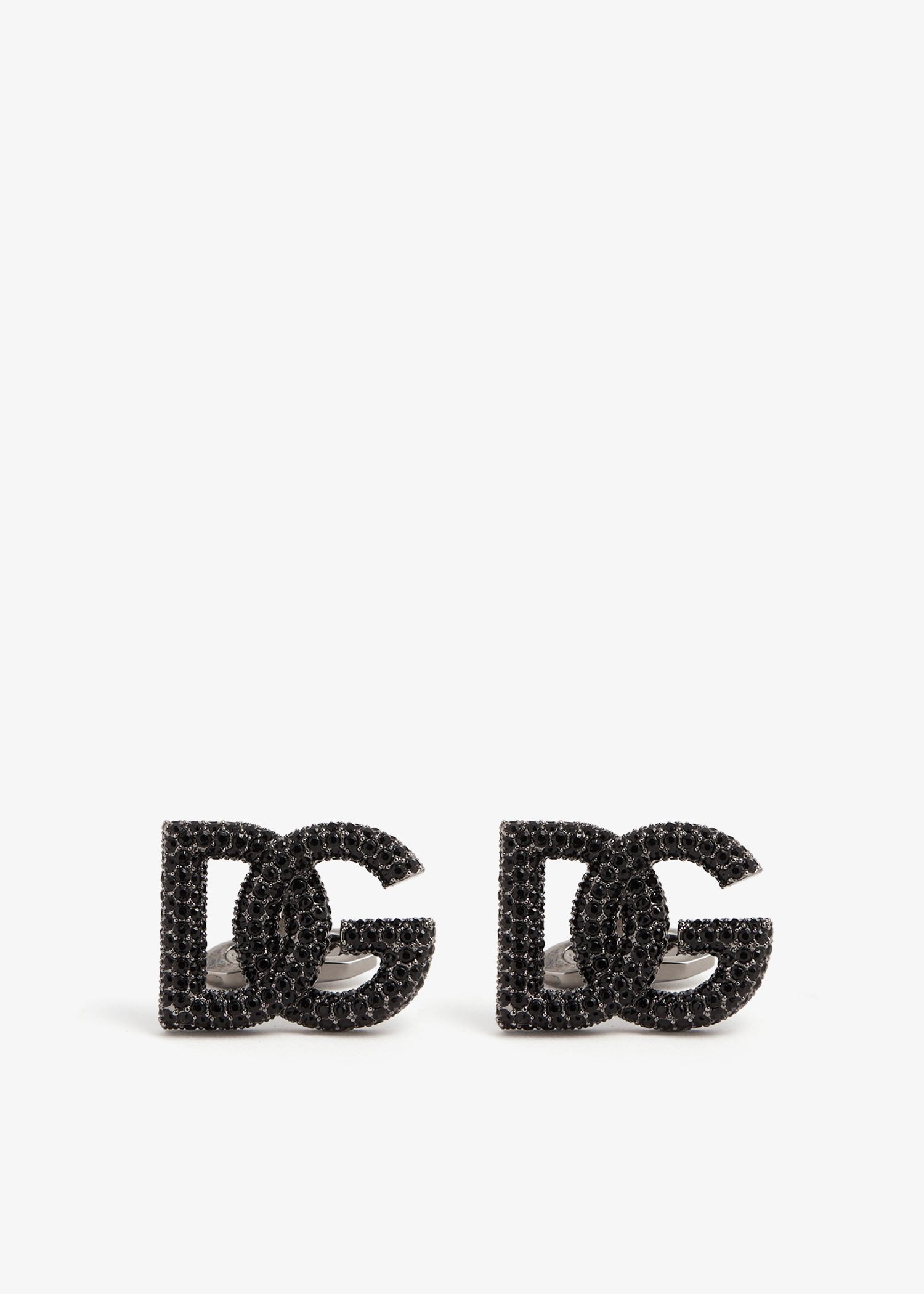 

Rhinestone-embellished DG cufflinks, Silver