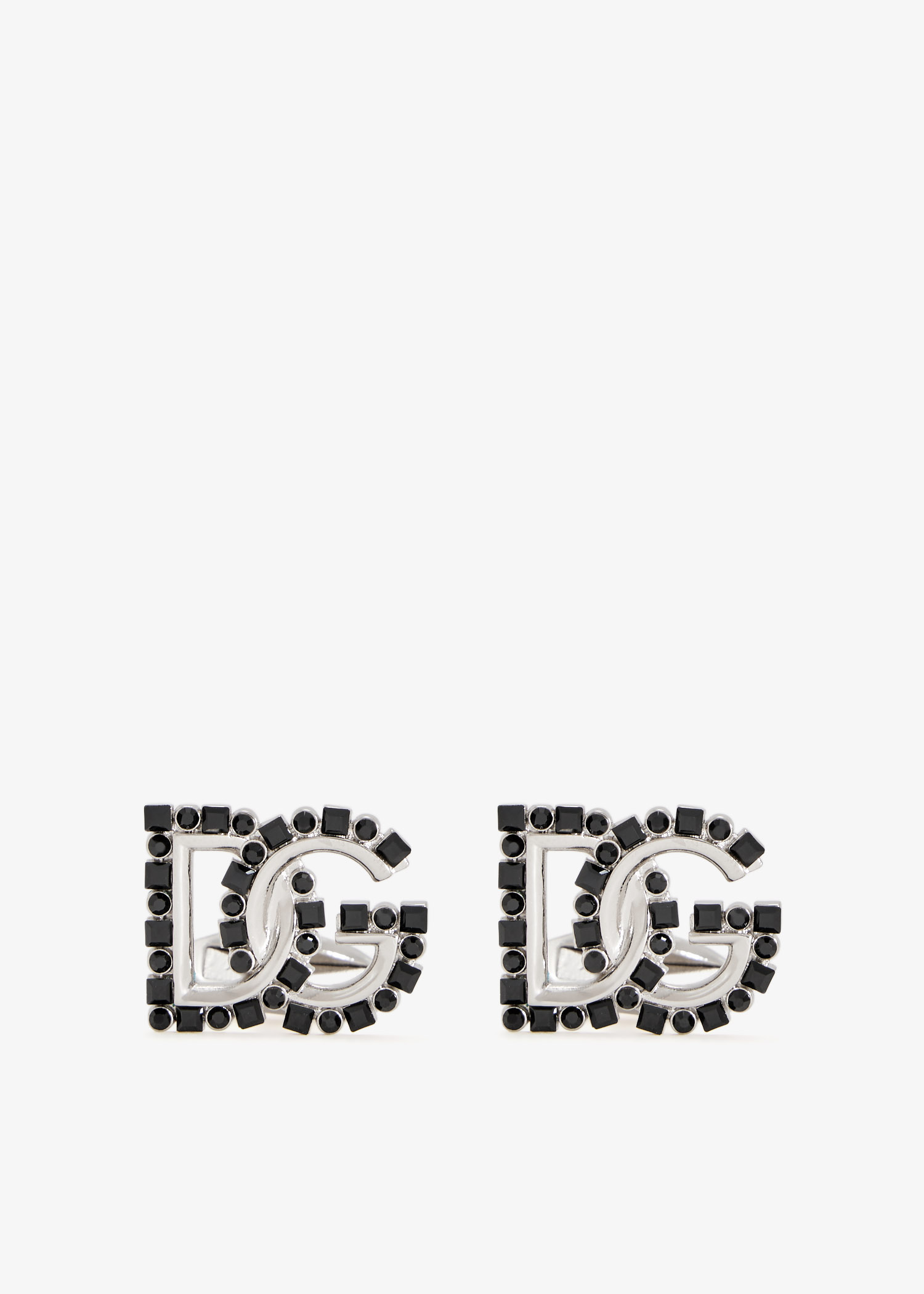 

DG logo rhinestone cufflinks, Silver