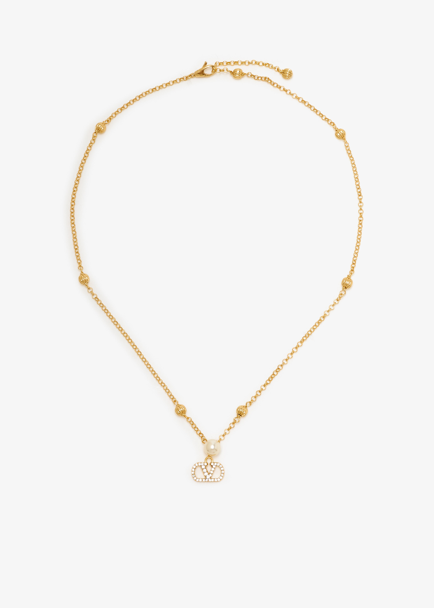 

VLogo Signature strass necklace, Gold
