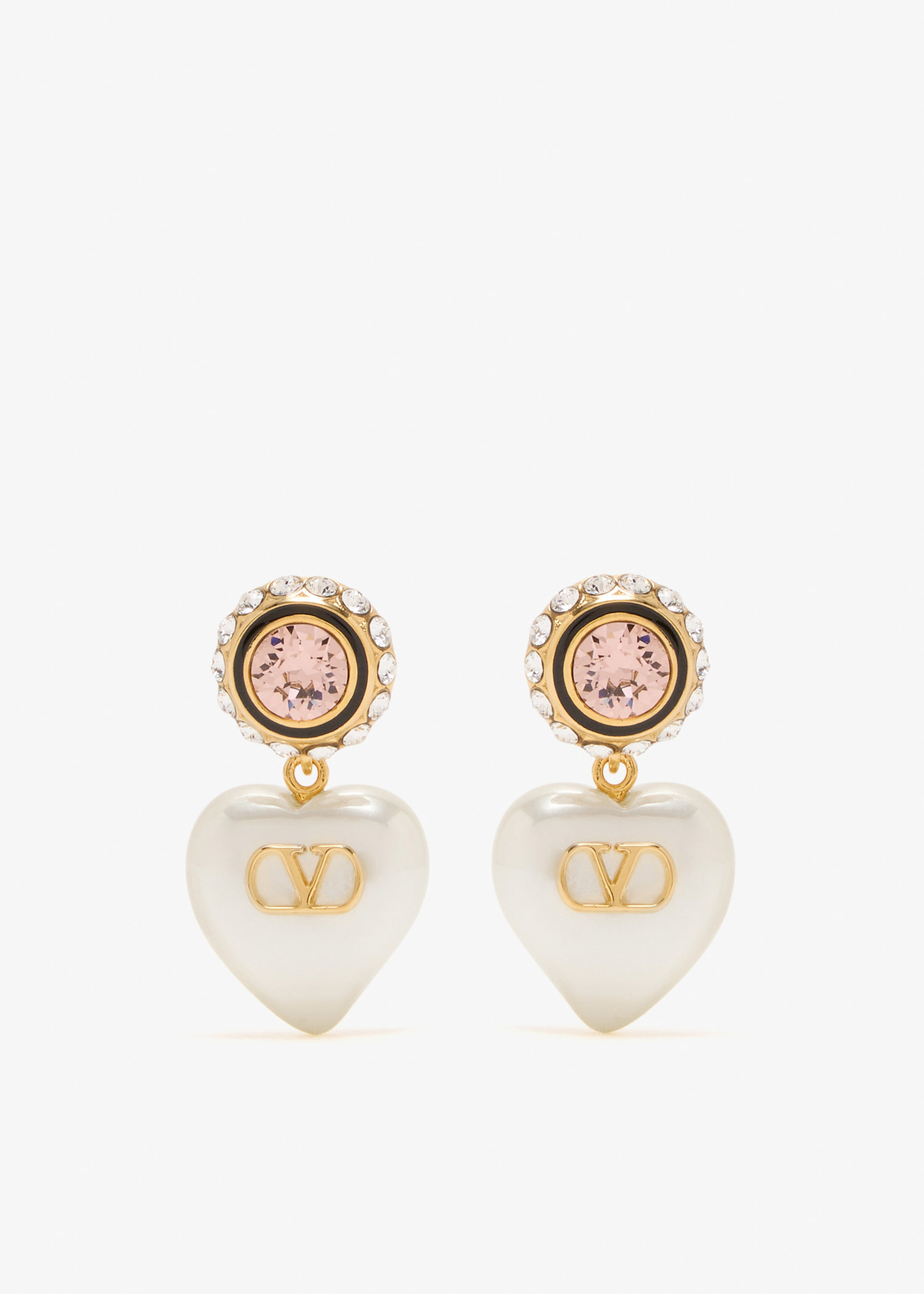 

VLogo Signature pearl earrings, Gold