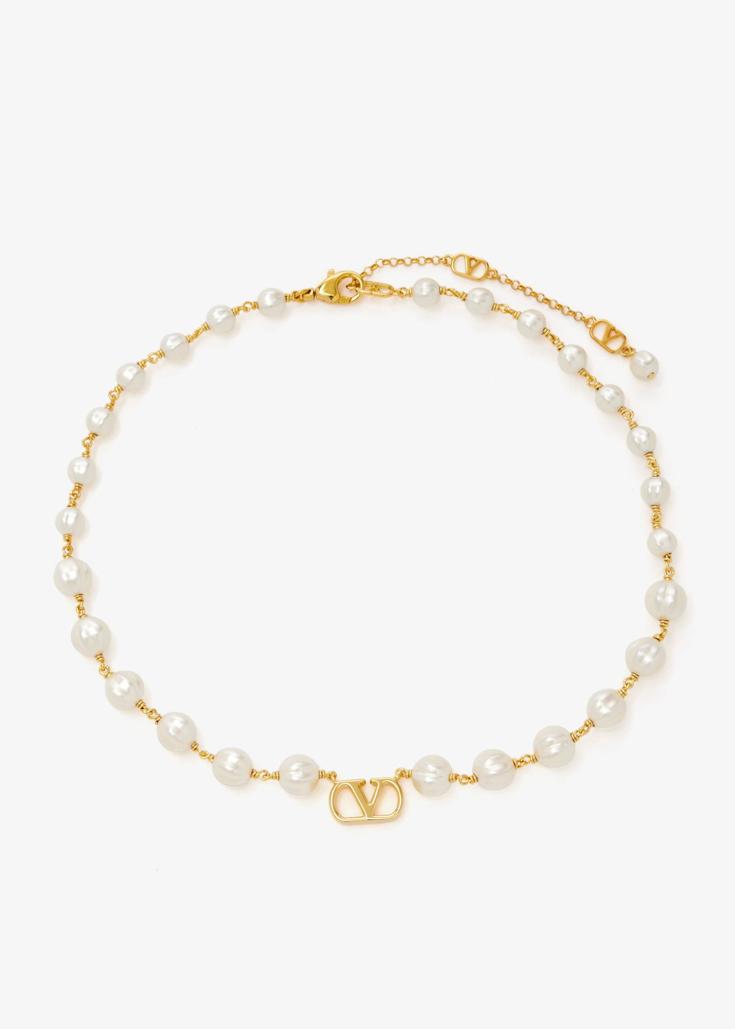 

VLogo Signature pearl necklace, White