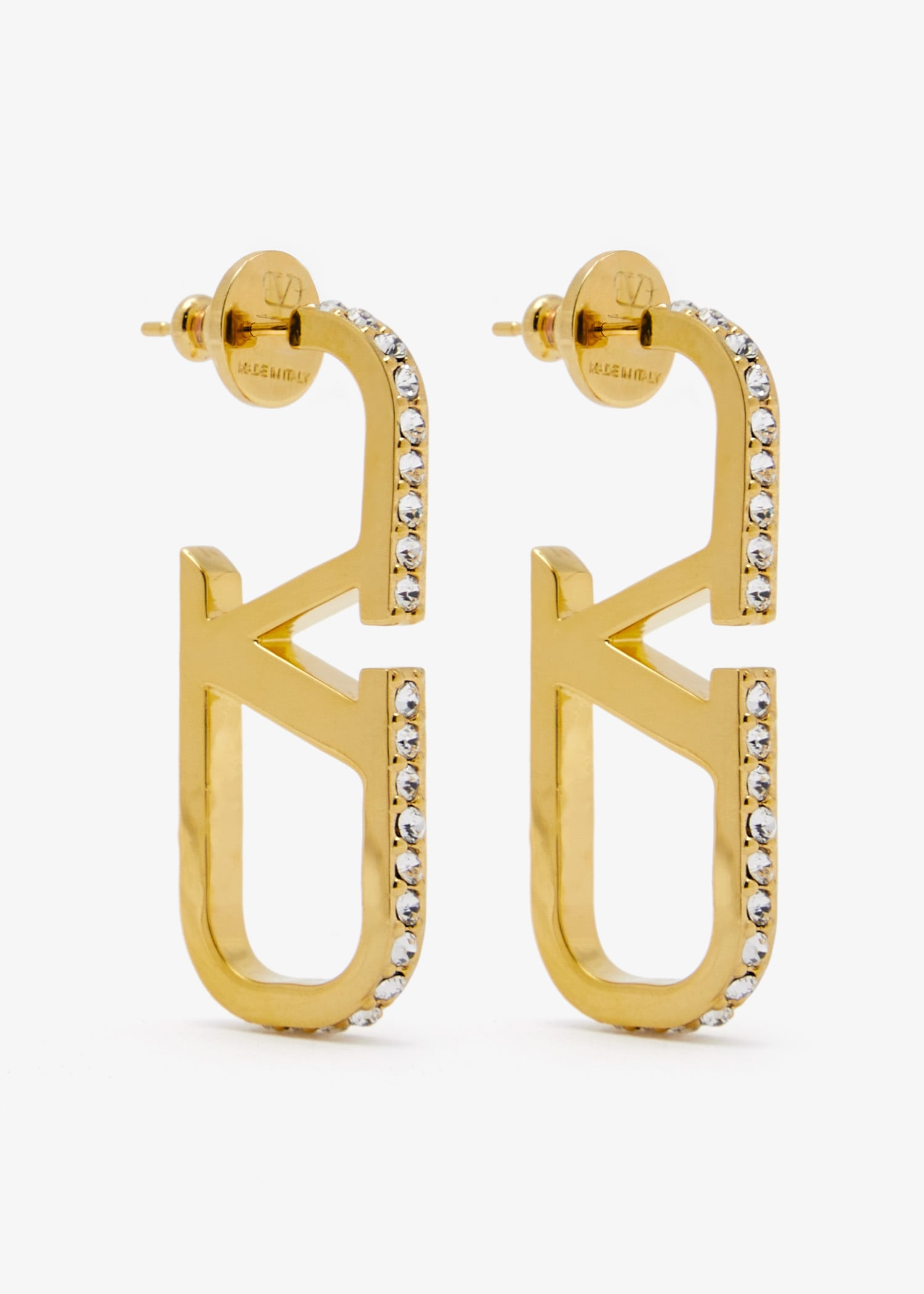 

VLogo Signature strass earrings, Gold