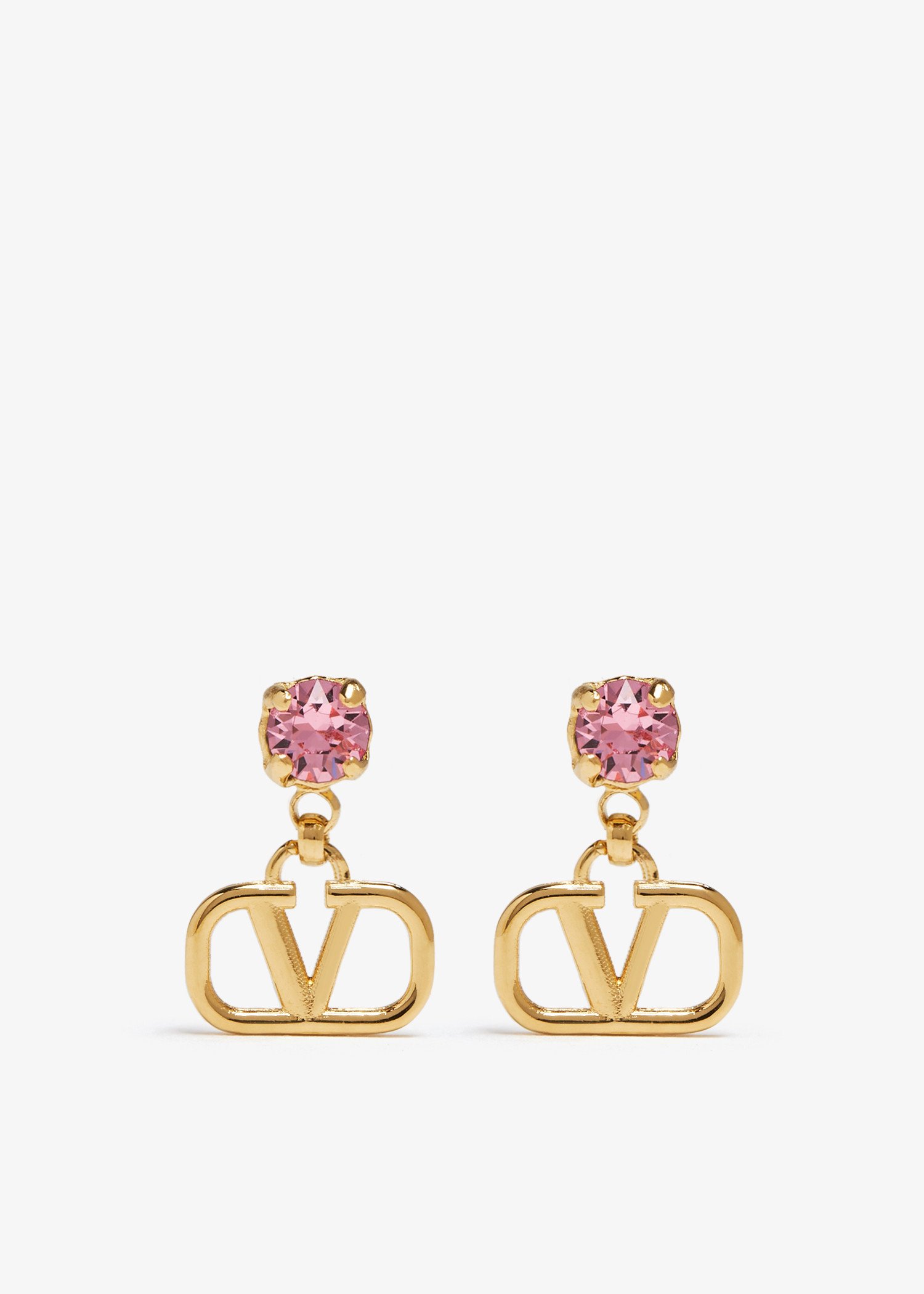 

VLogo Signature strass earrings, Gold