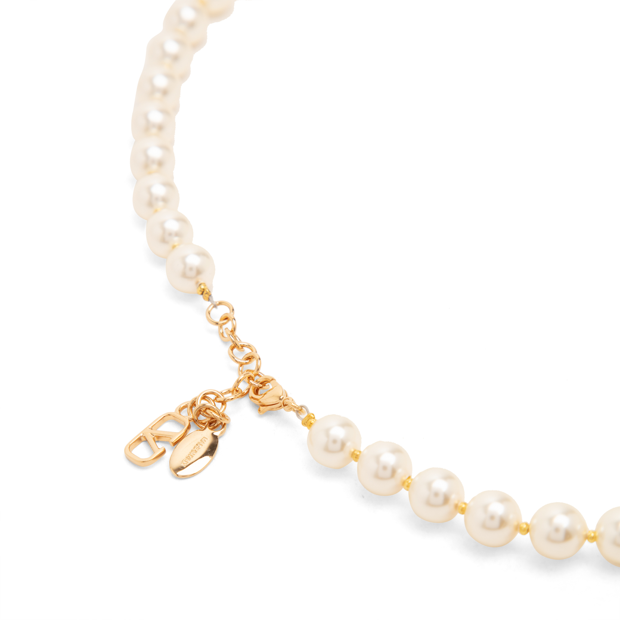 

VLogo Signature pearl necklace, Gold