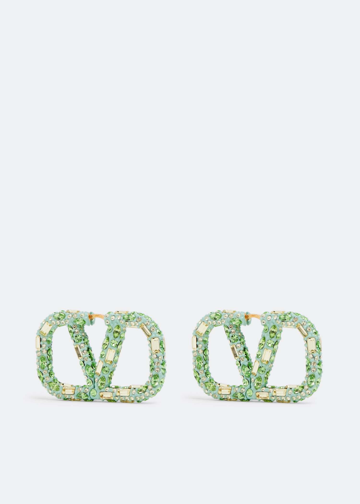 

VLogo Signature strass earrings, Green