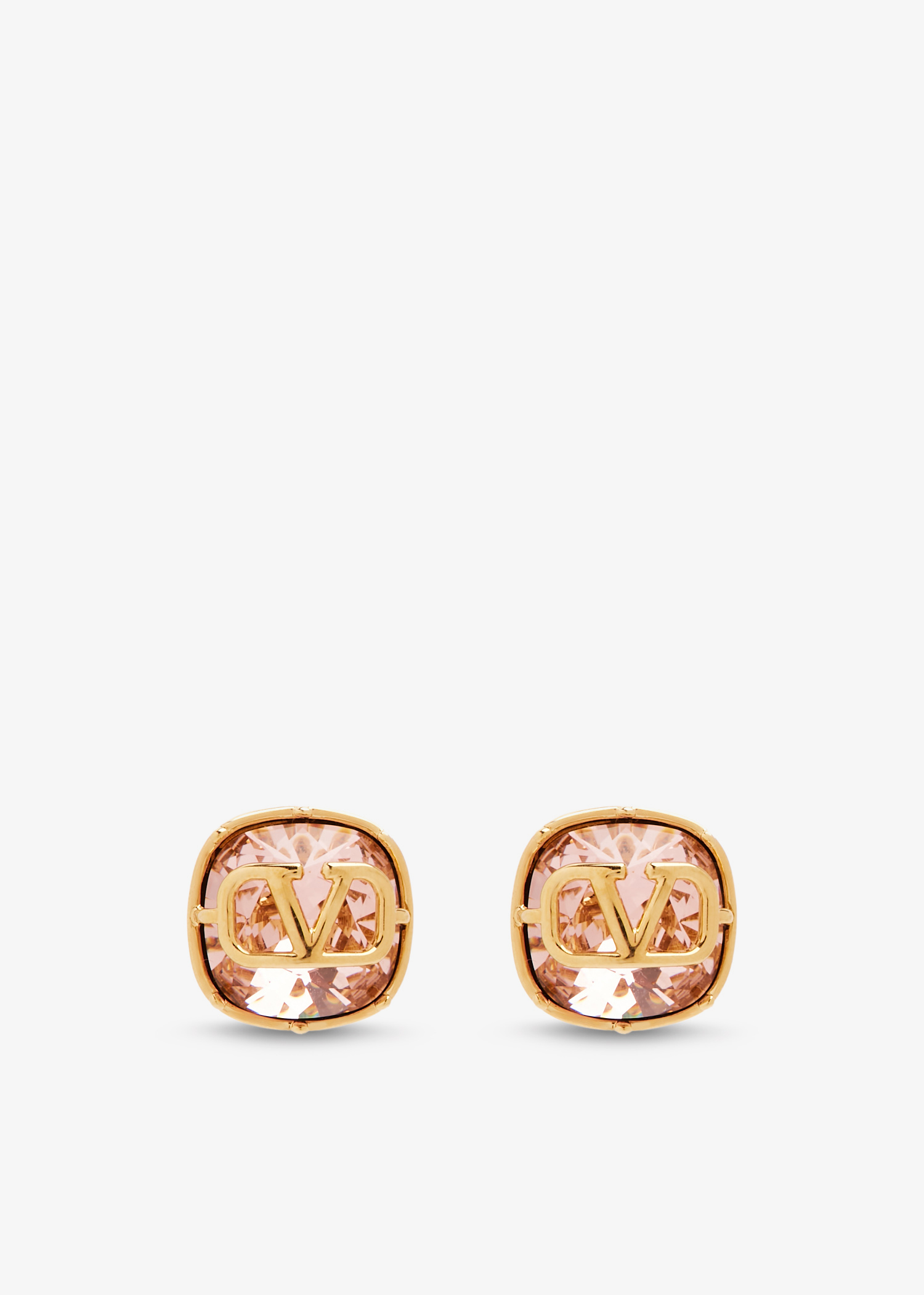 

VLogo Signature crystal earrings, Pink