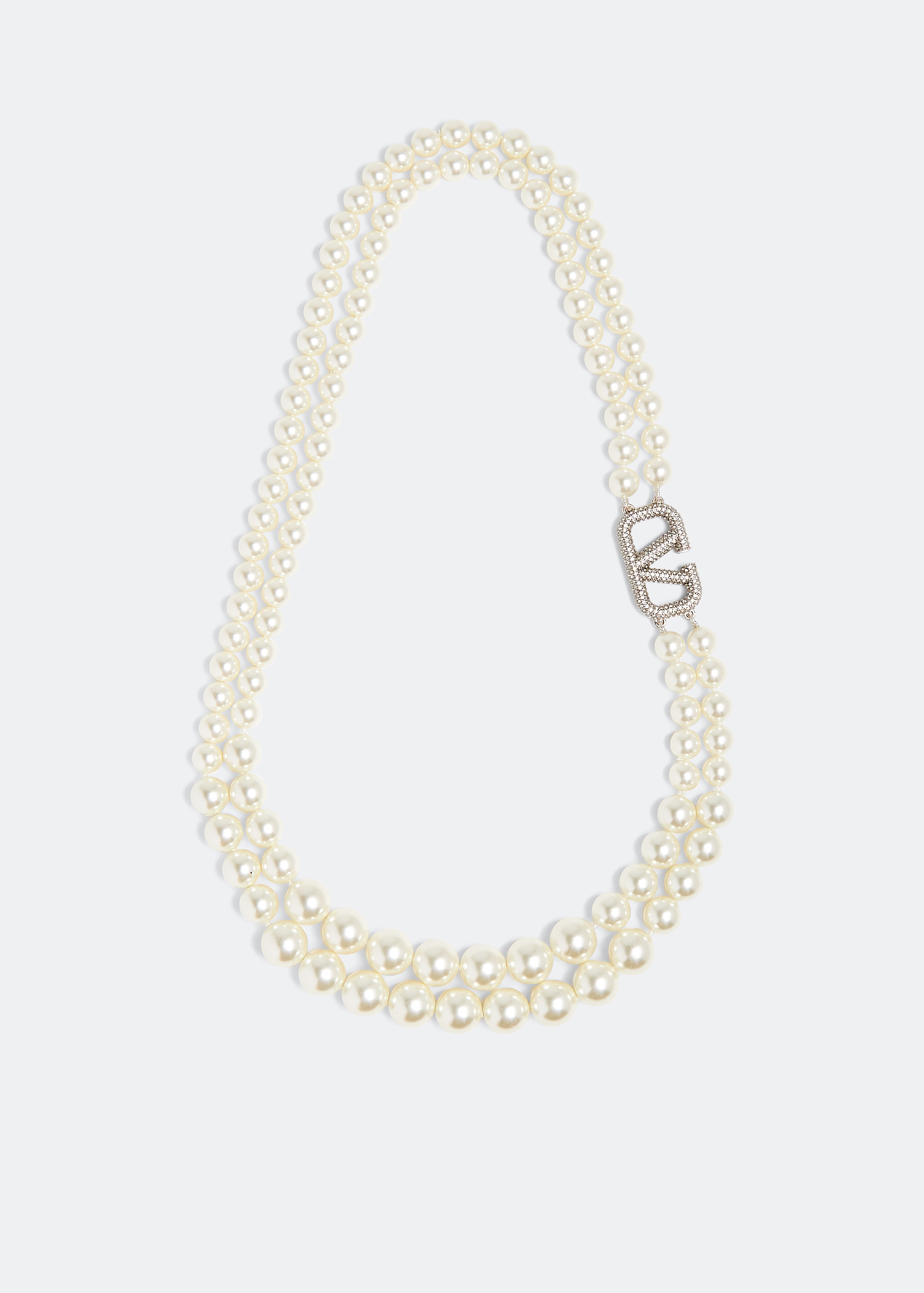 

VLogo Signature Pearl necklace, White
