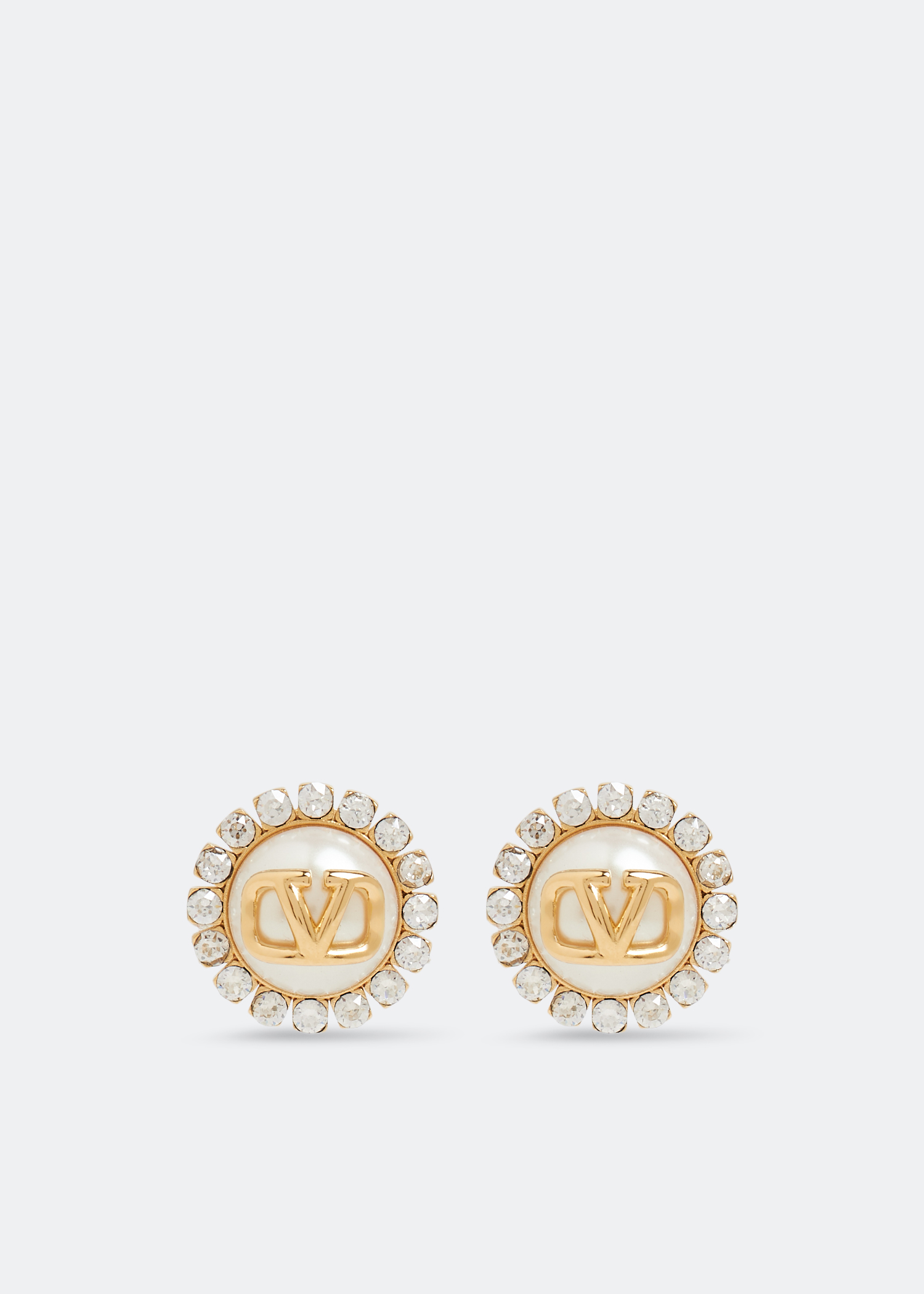 

VLogo Signature pearl earrings, Gold