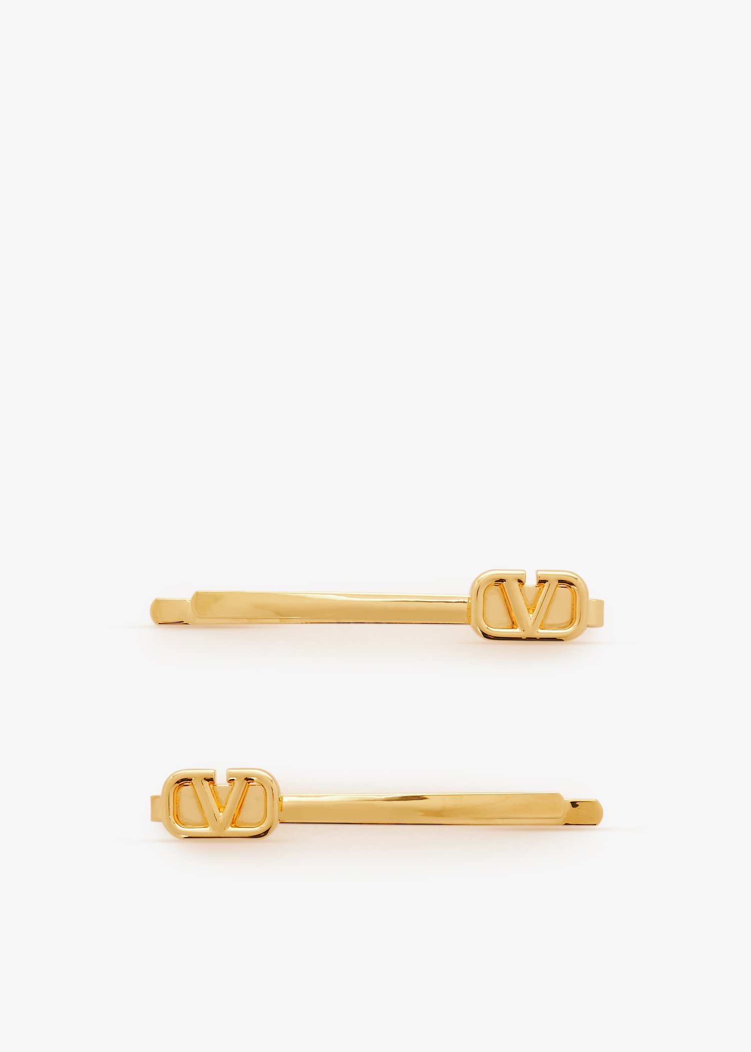 

VLogo Signature metal hair clips, Gold