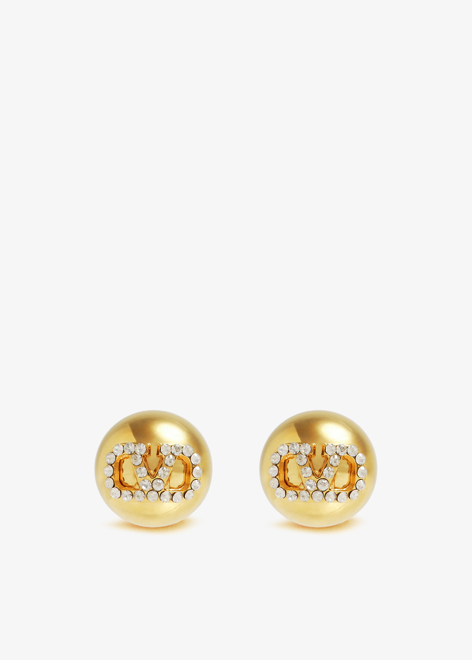 

VLogo Signature metal earrings, Gold