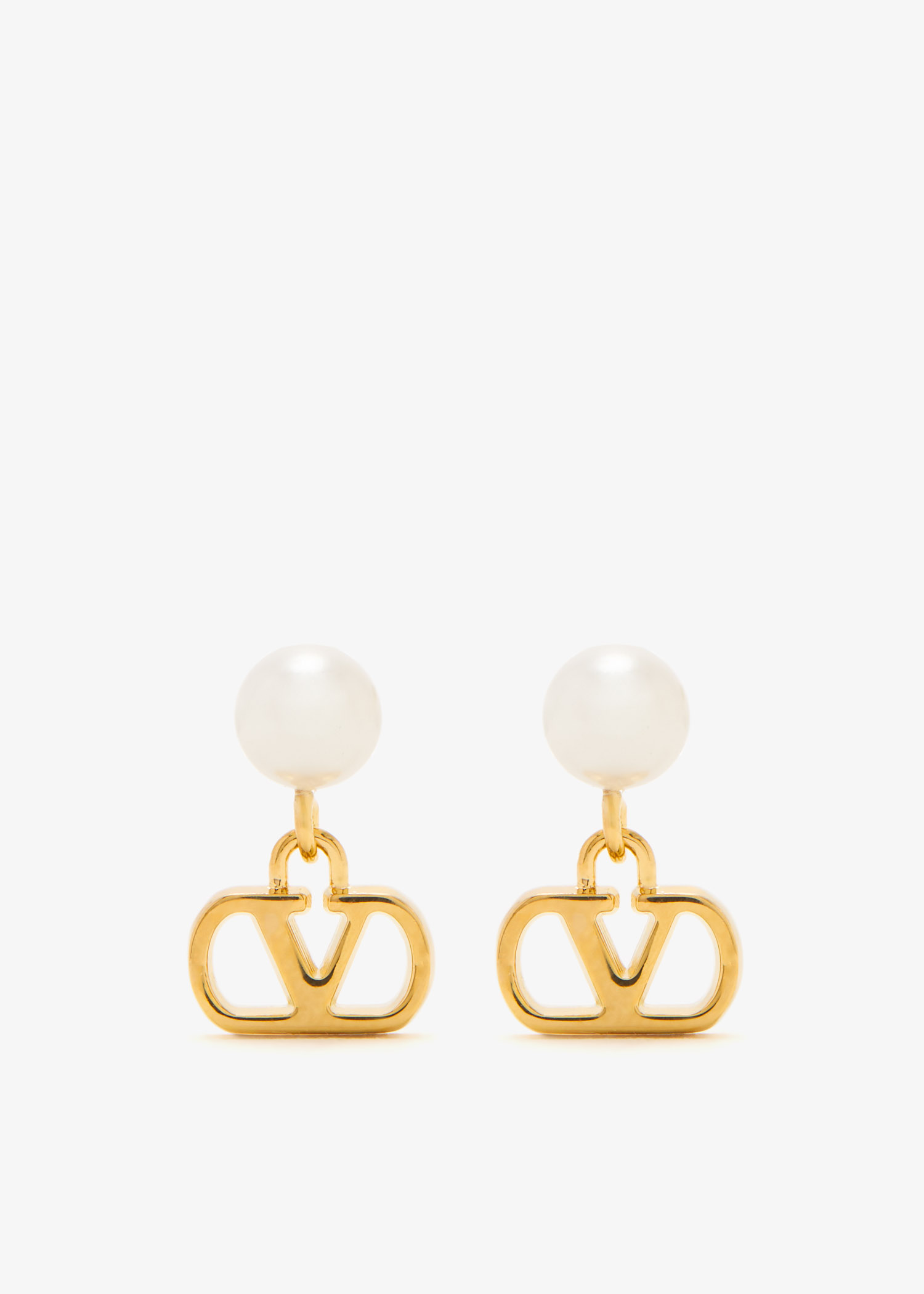 

VLogo Signature Pearl earrings, Gold