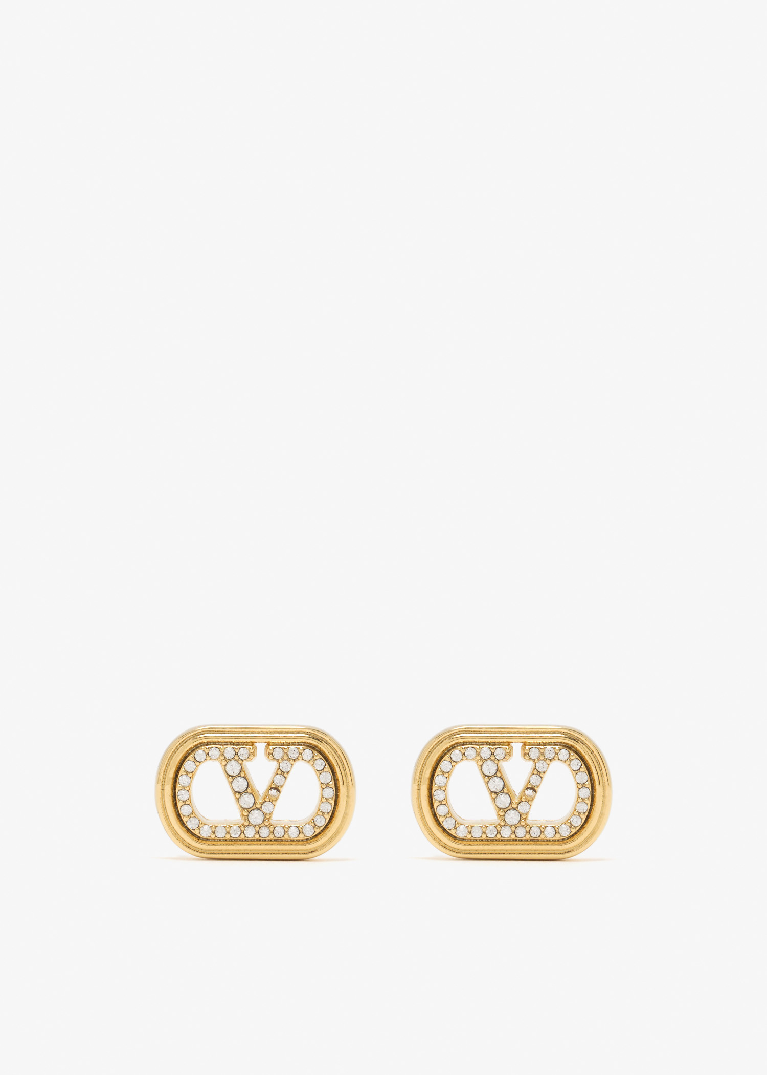 

Ovalette crystal-embellished earrings, Gold