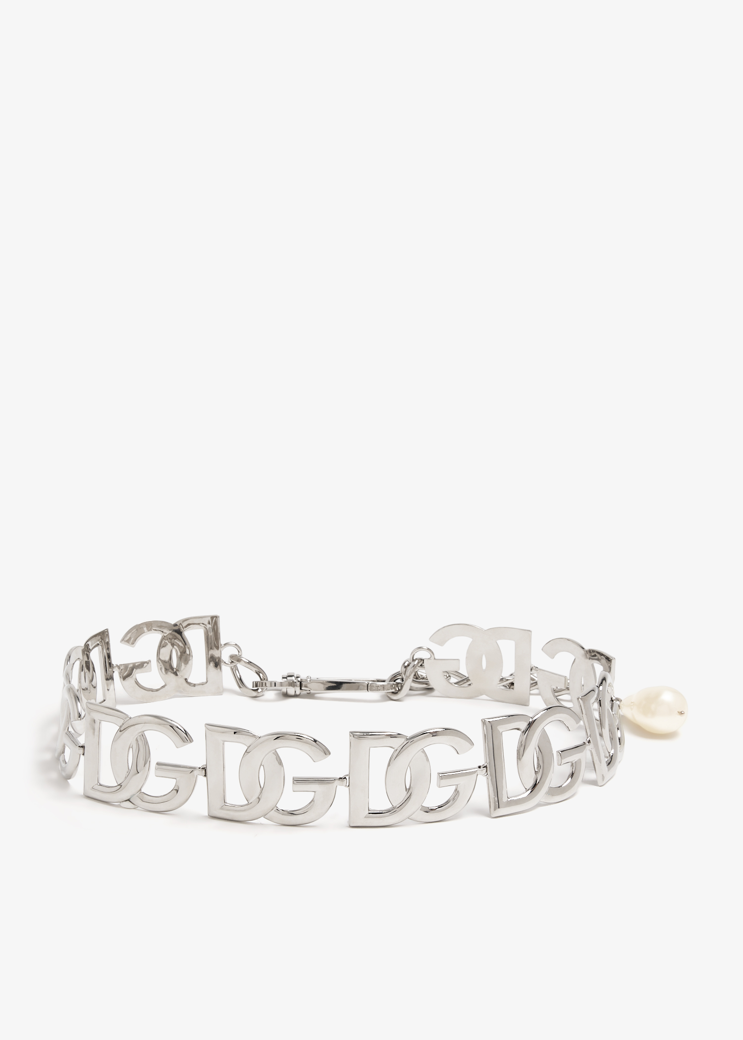 

KIM DG multi-logo chain belt, Silver