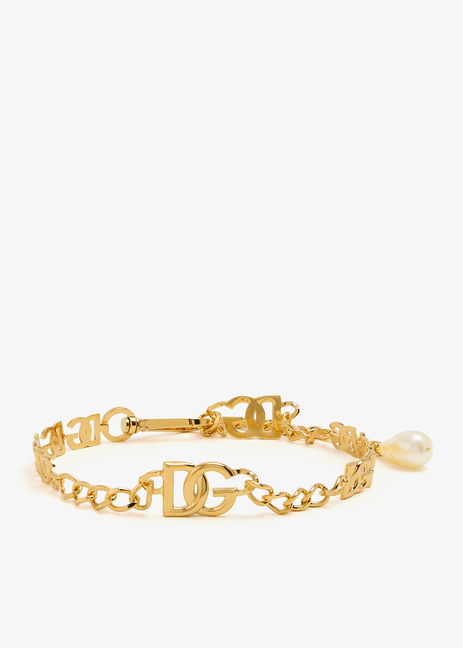 

DG multi-logo chain belt, Gold