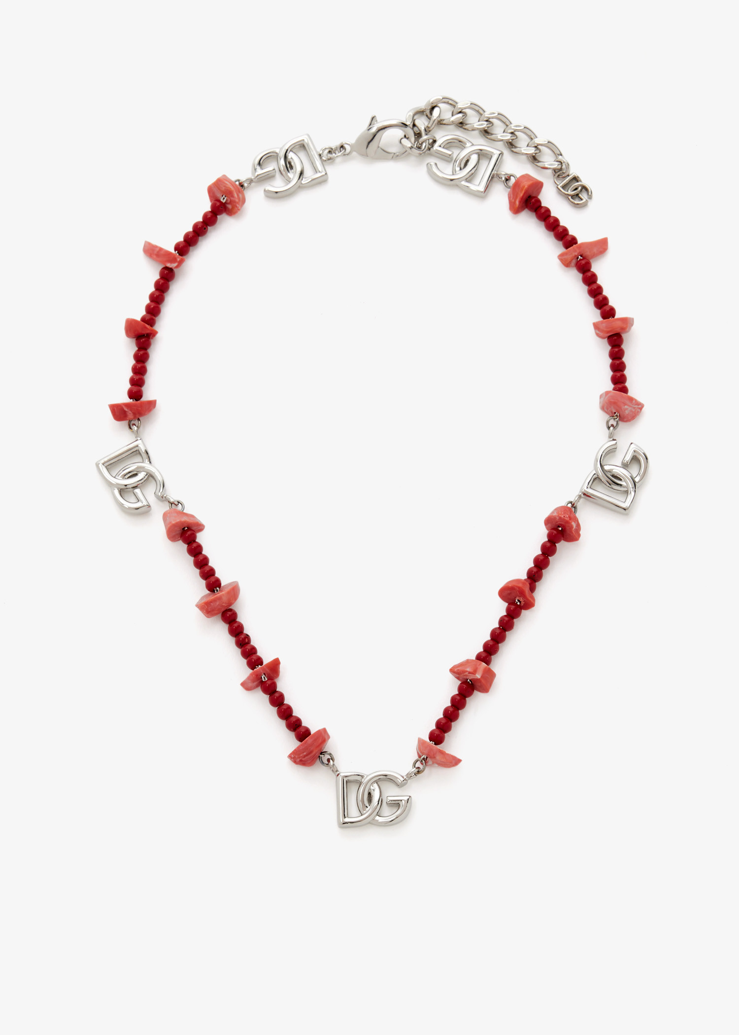

Coral-embellished choker, Red