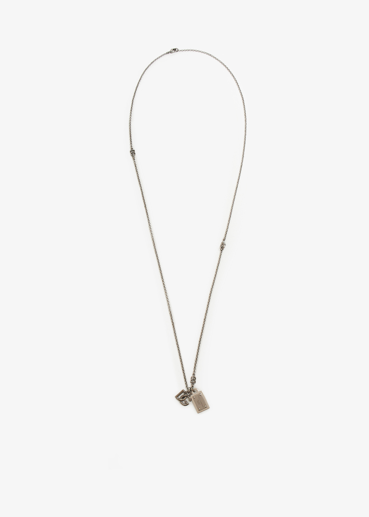 

DG Logo tag necklace, Silver