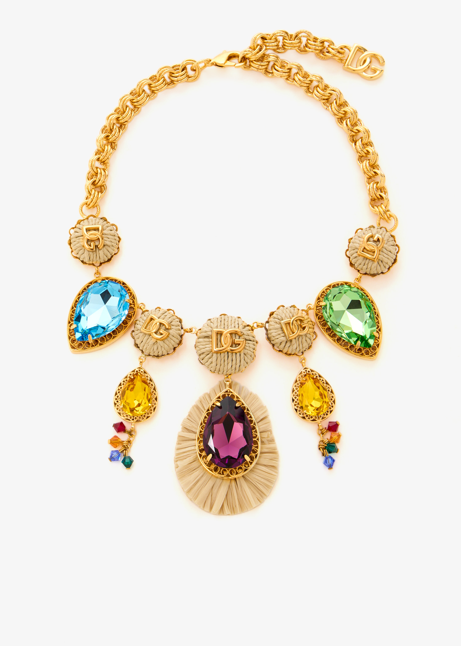 

Rhinestone necklace, Gold