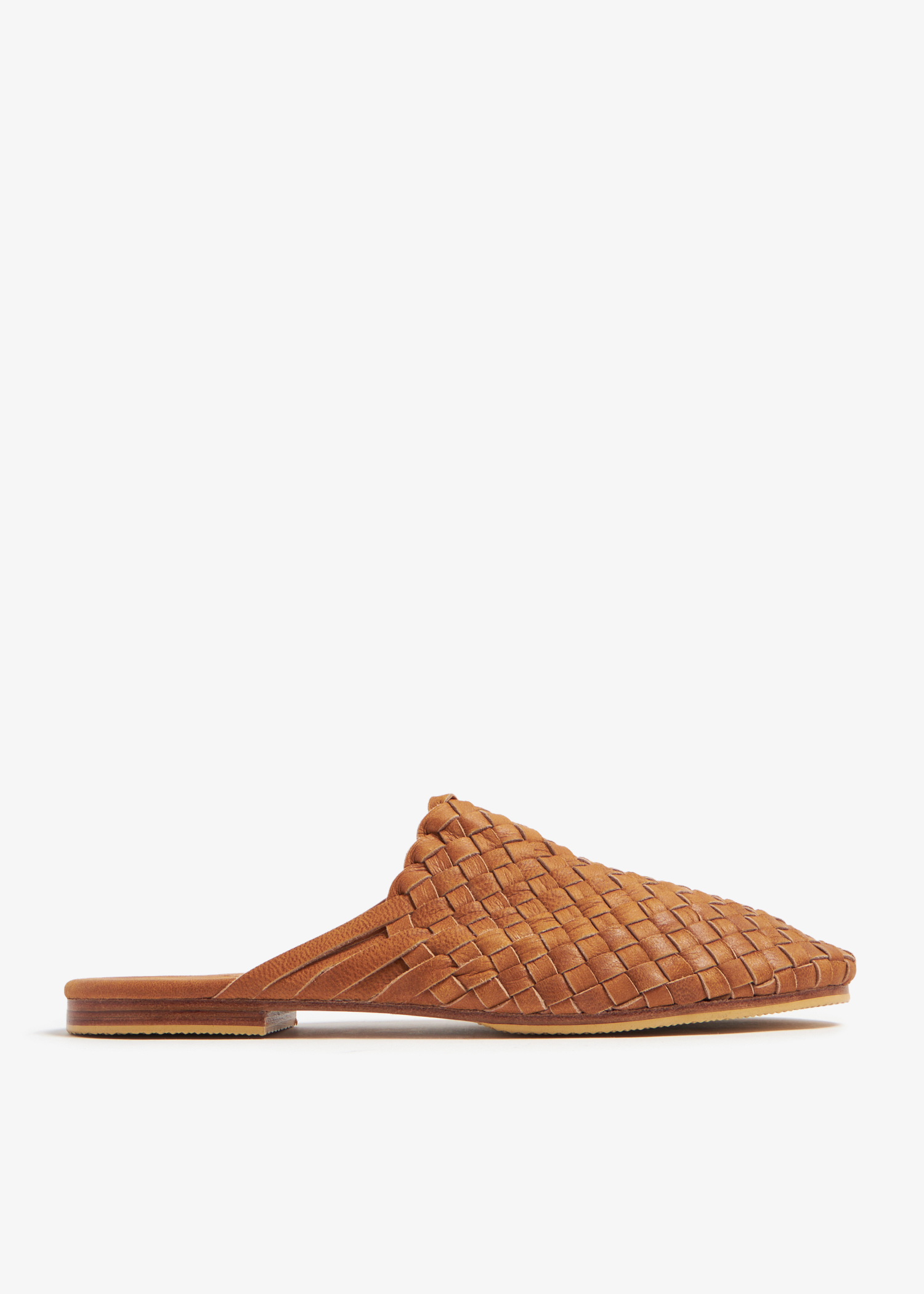 

Handwoven leather slippers, Brown