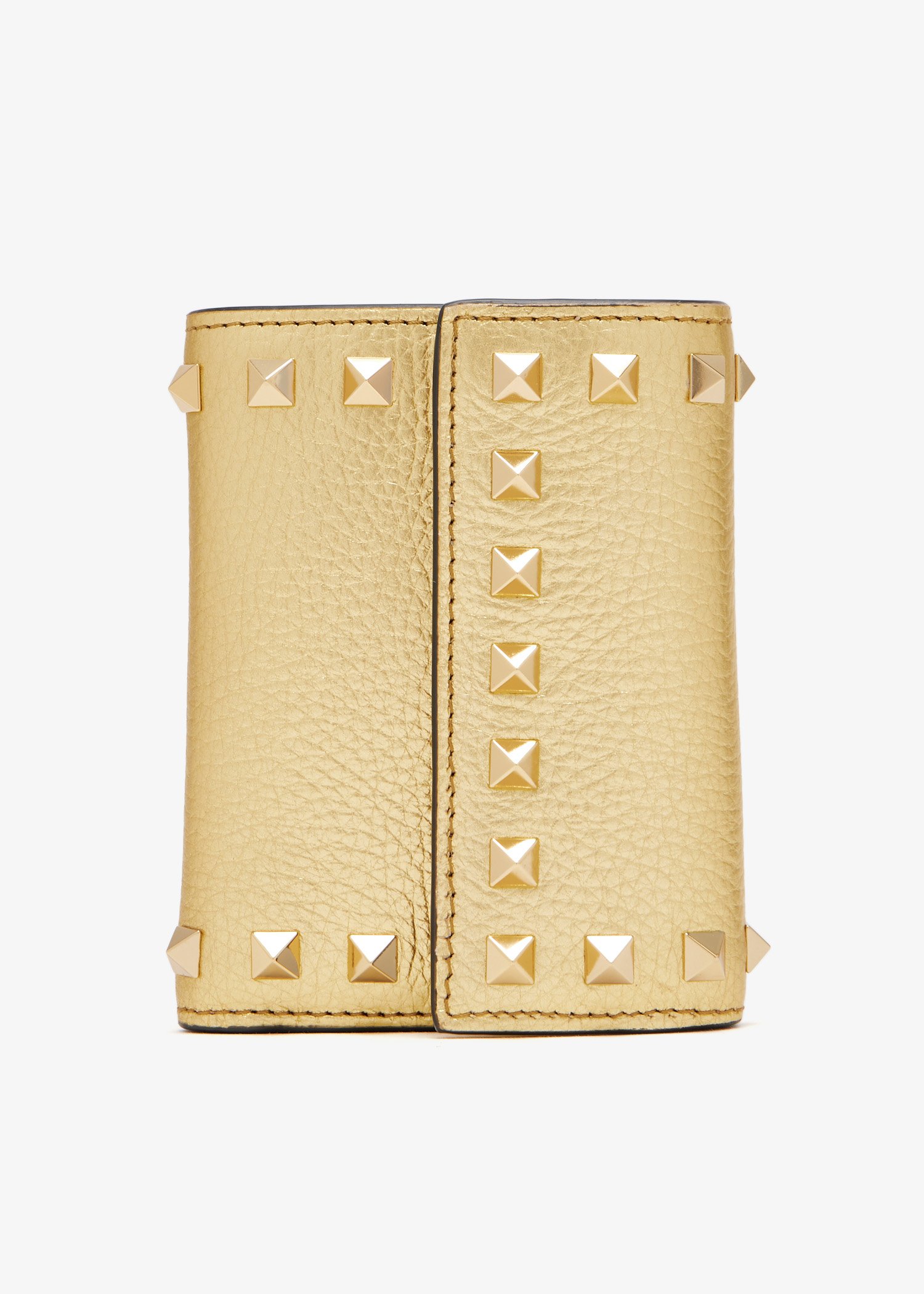 

Rockstud Trifold wallet, Gold