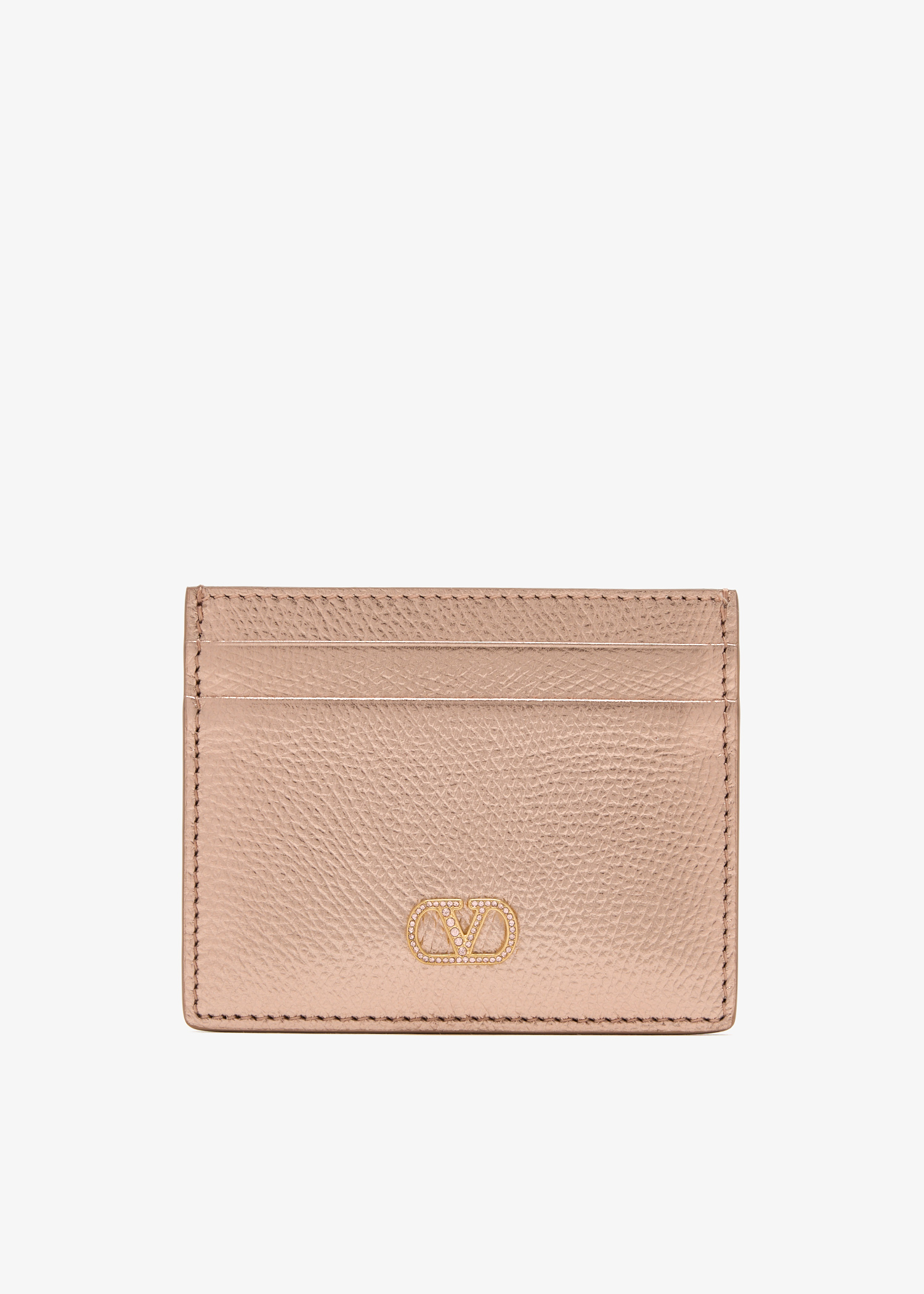 

VLogo Signature card holder, Rose gold