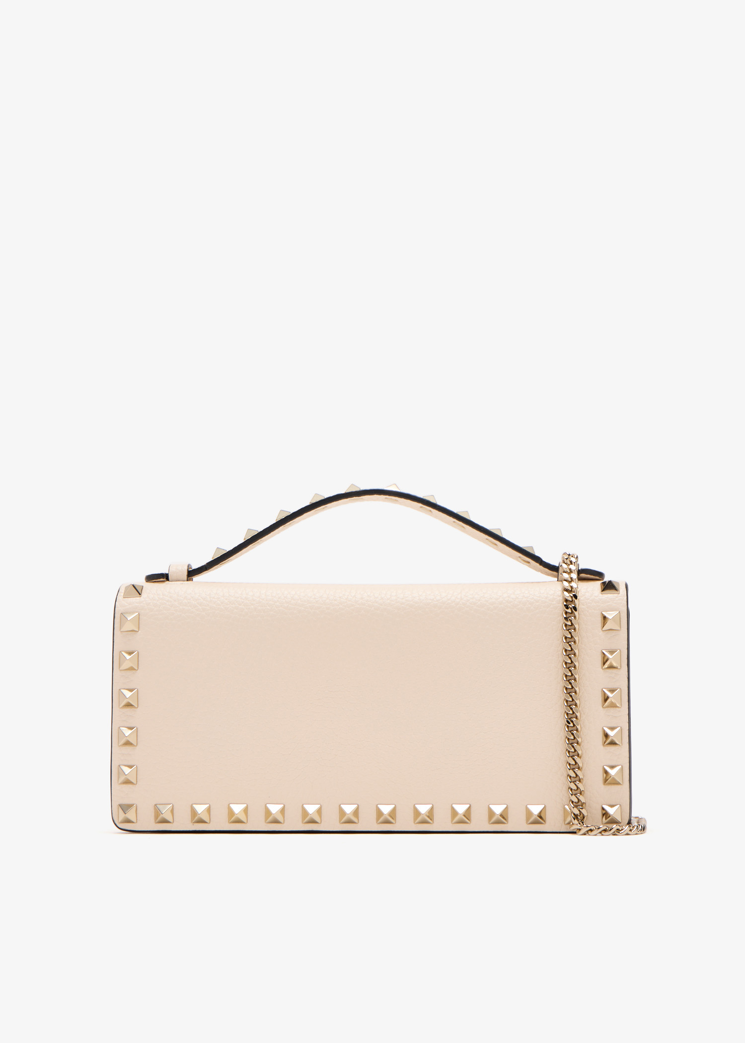 

Rockstud chain wallet, Cream