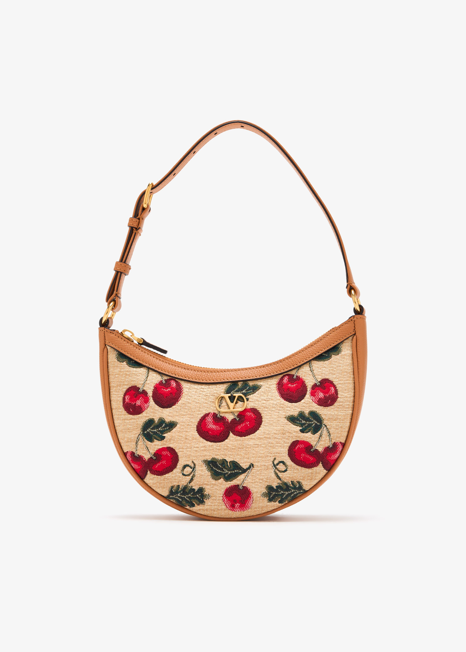 

VLogo Signature Cherryfic mini hobo bag, Beige