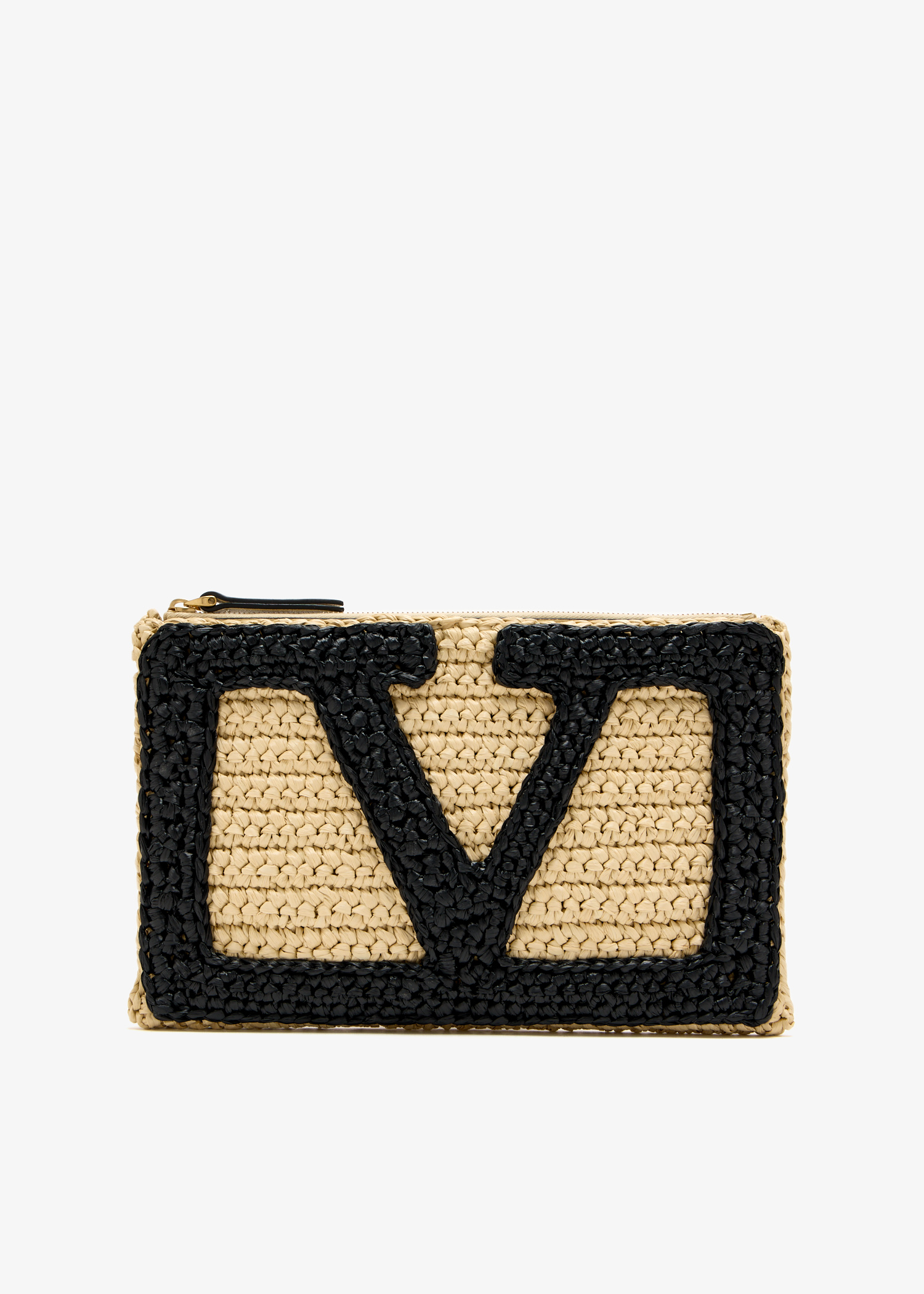 

Viva Superstar raffia pouch, Beige