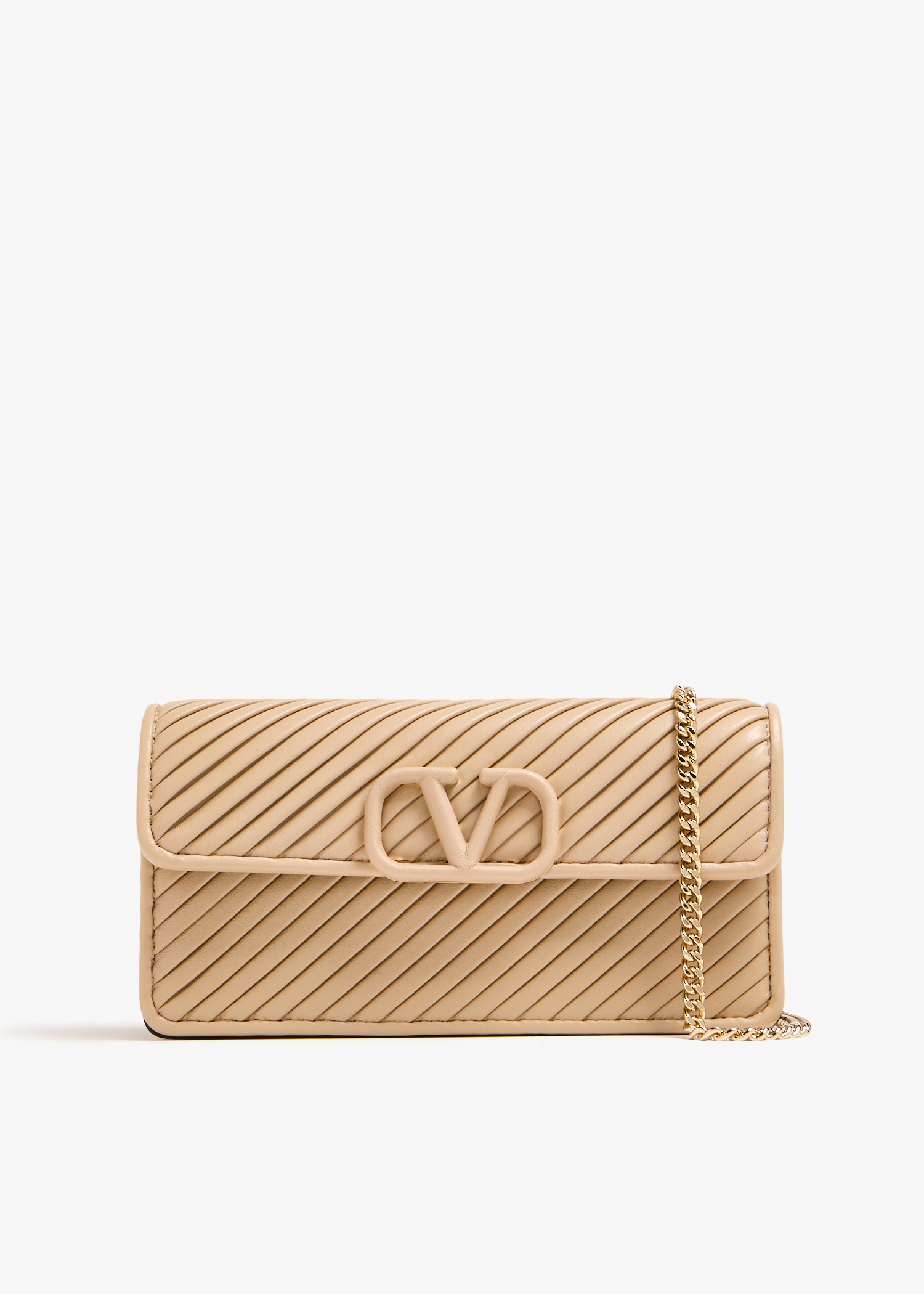 

VLogo Signature chain wallet, Beige