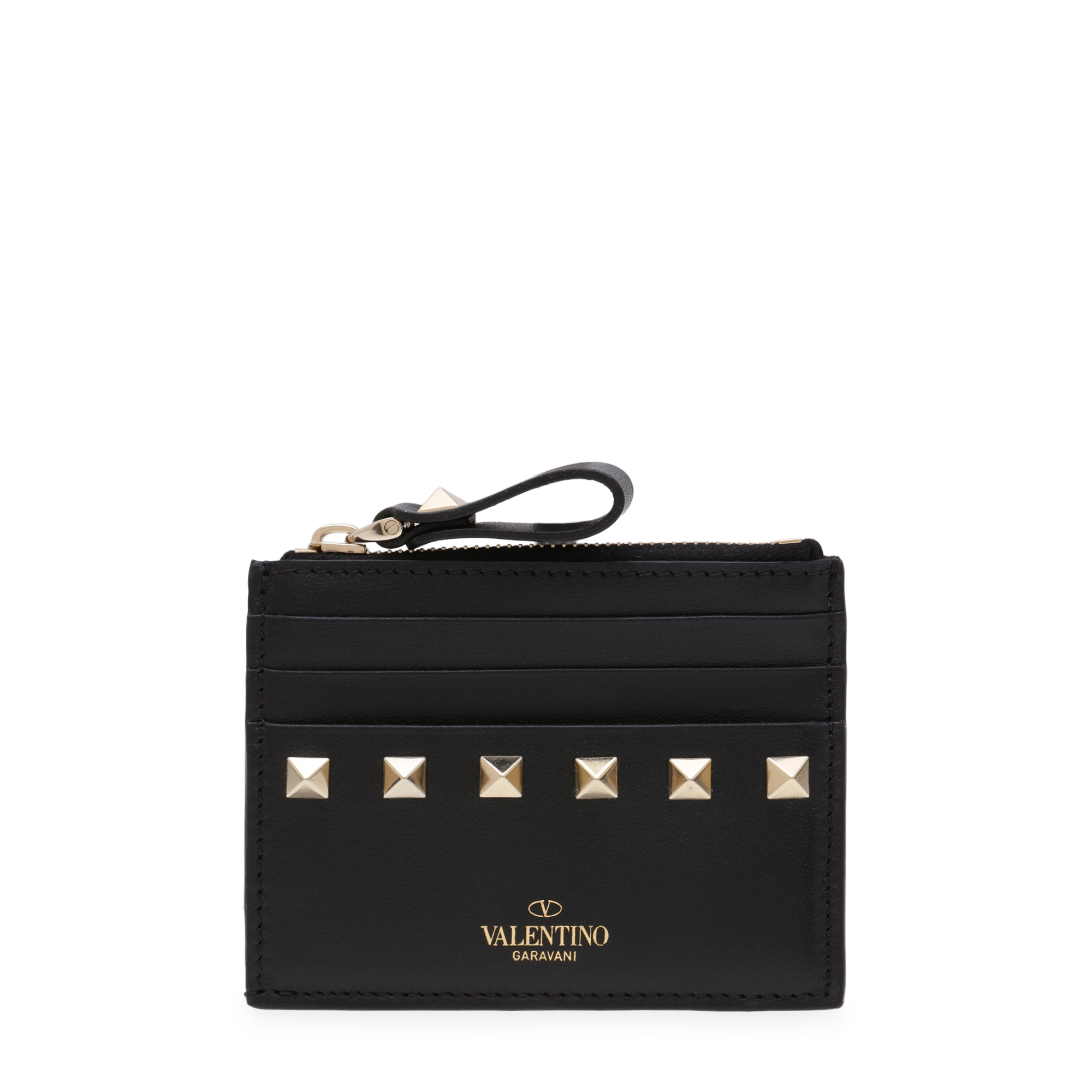 

Rockstud card holder, Black