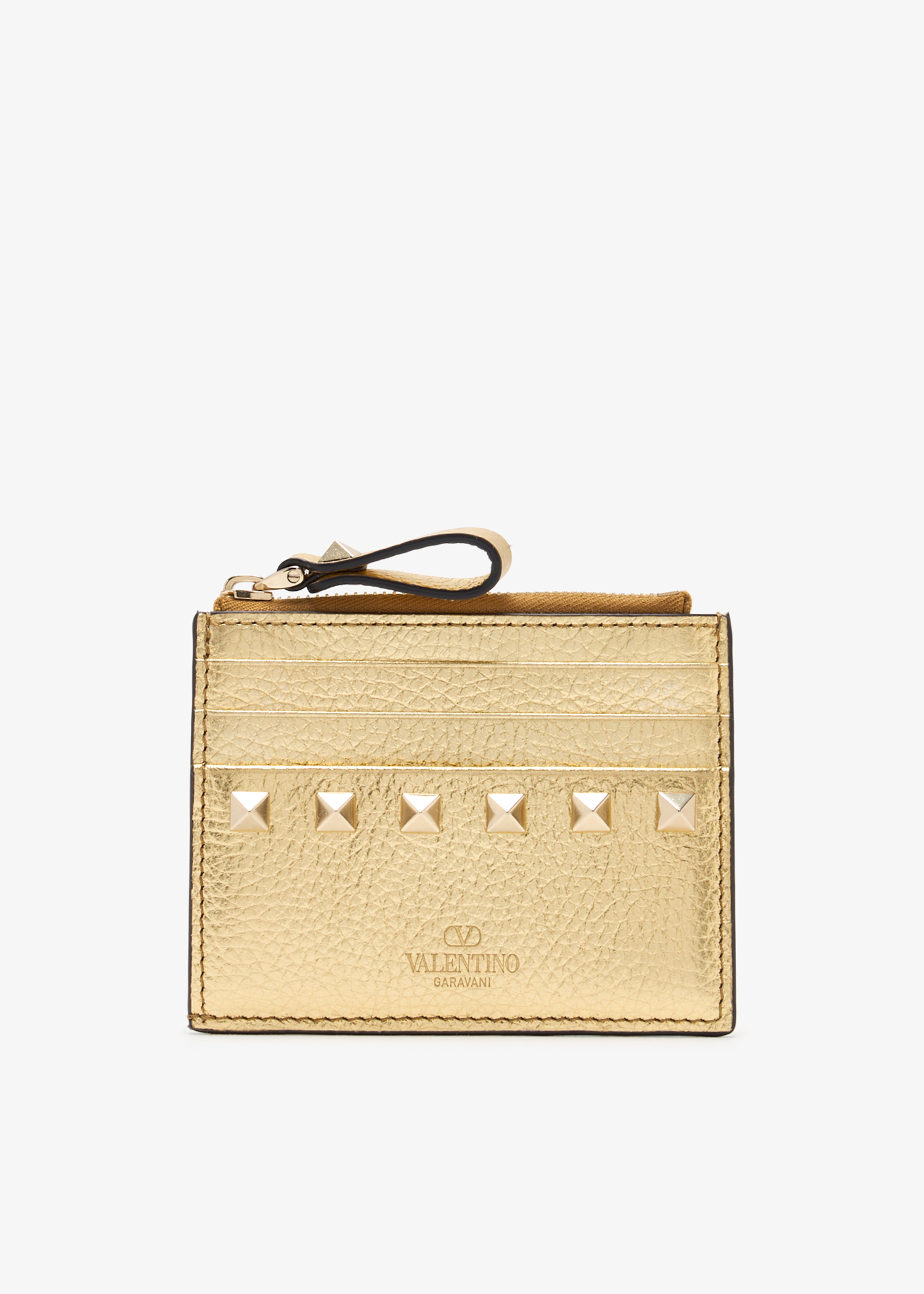

Rockstud card case, Gold