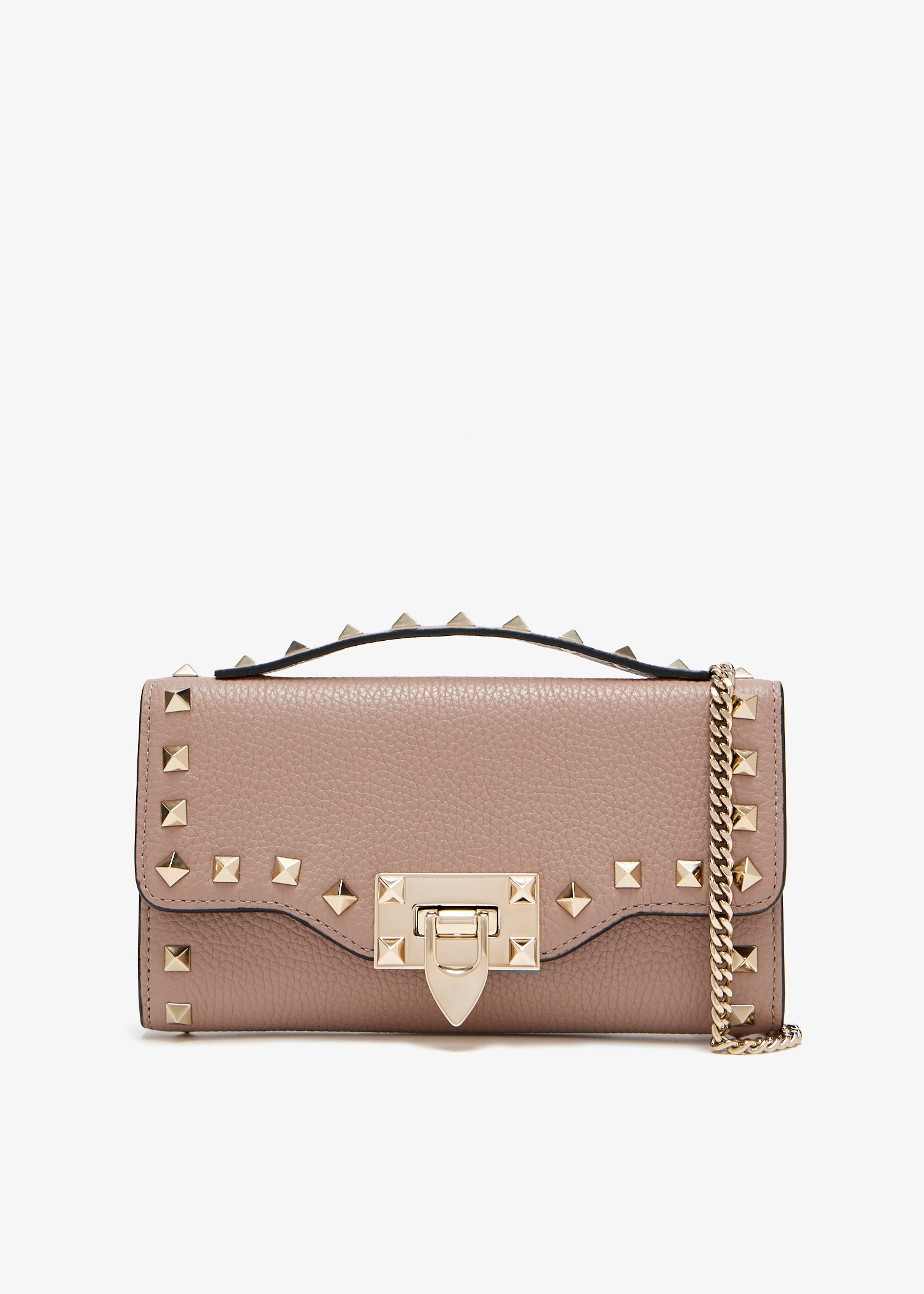 

Rockstud chain wallet, Beige