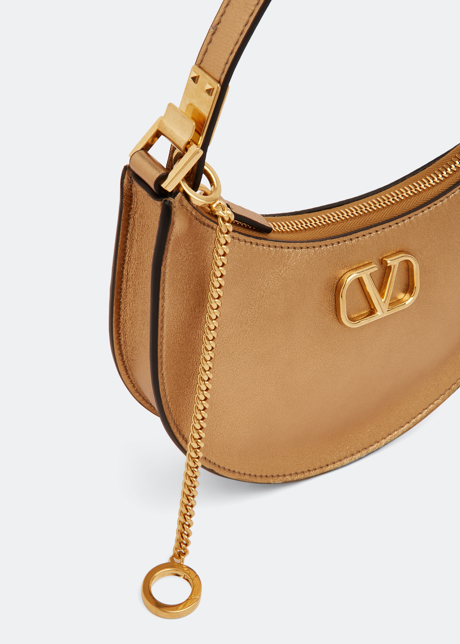 

VLogo Signature mini hobo bag, Gold