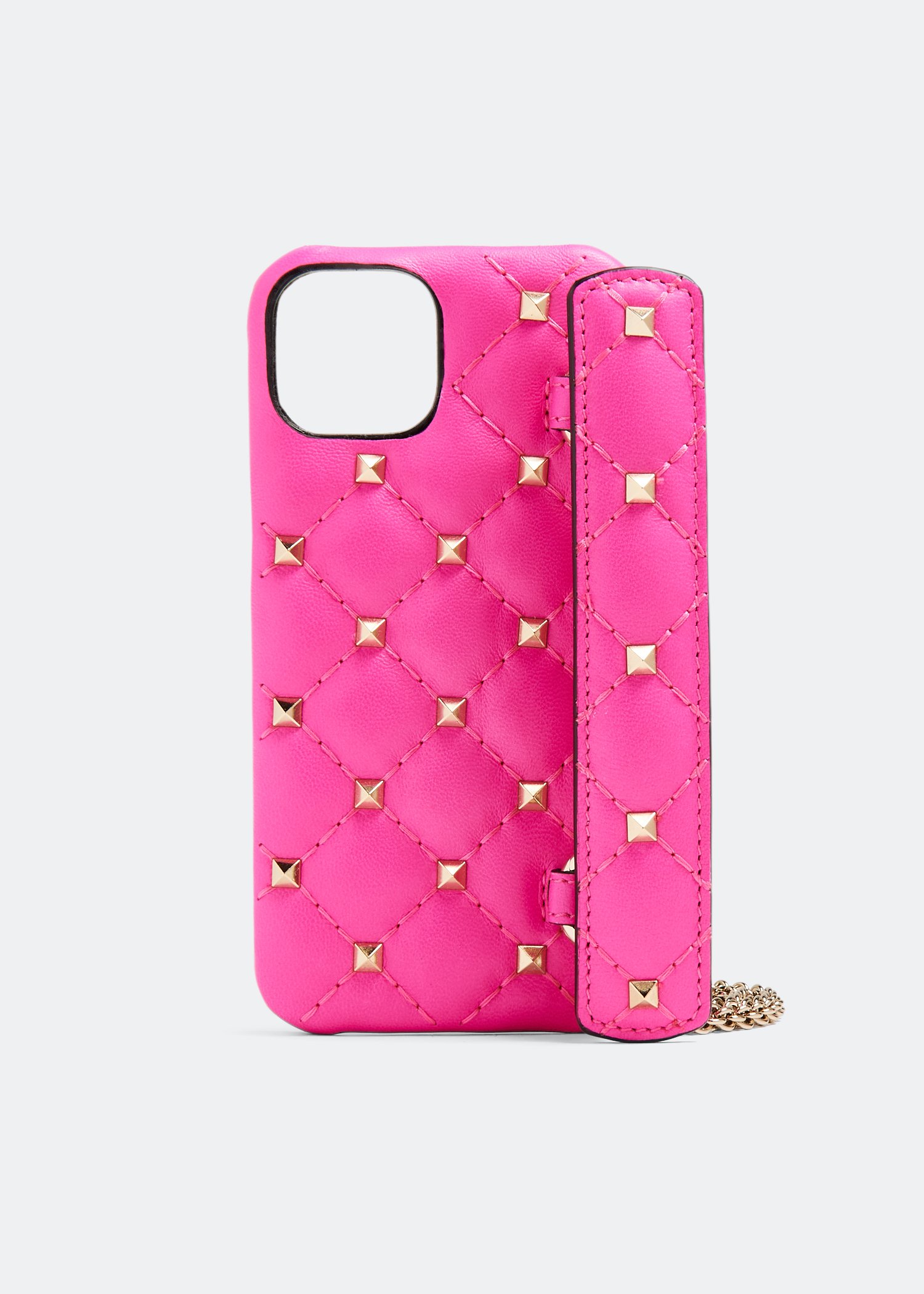 

Rockstud Spike iPhone 14 phone case, Pink