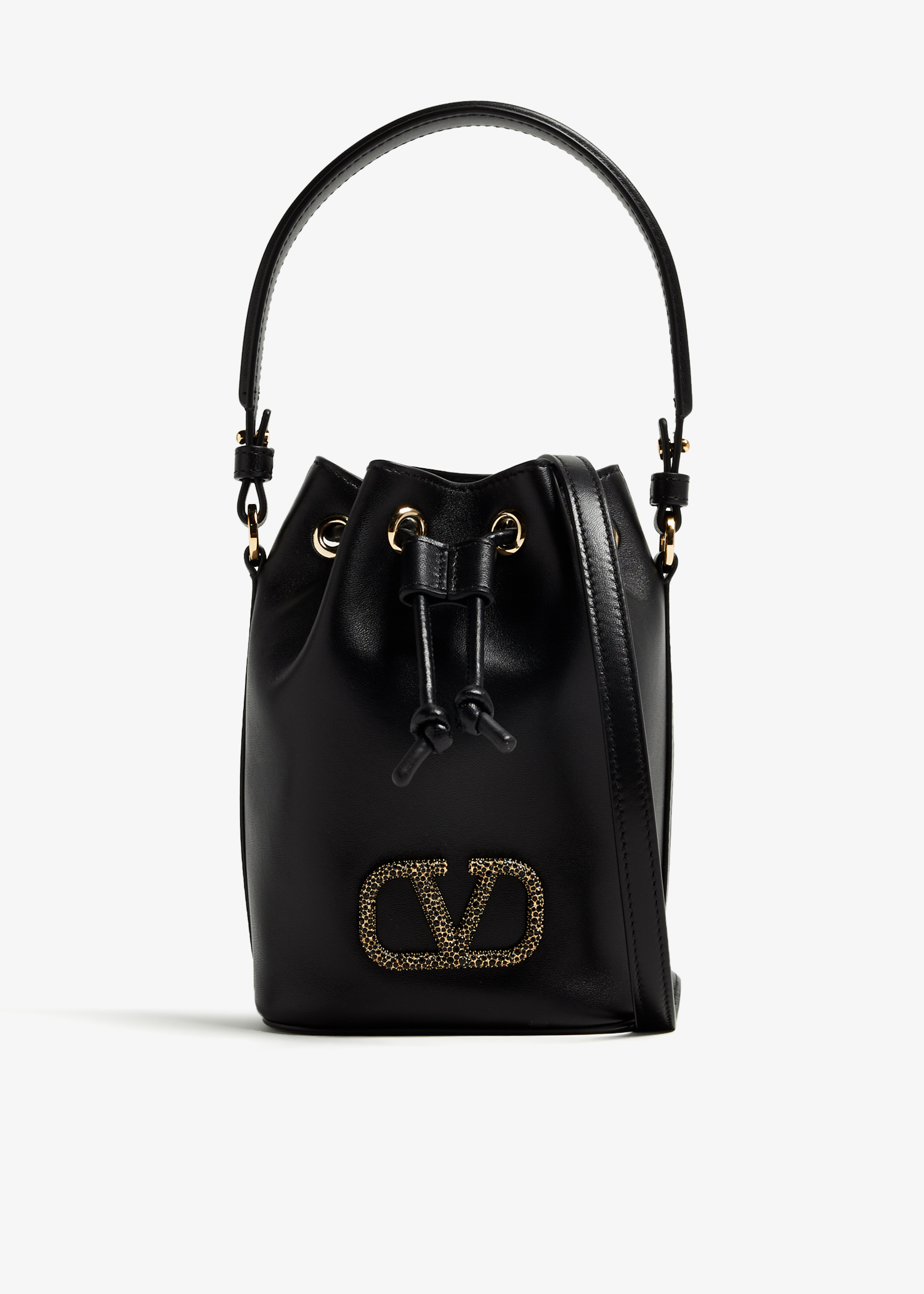 

VLogo Signature mini bucket bag, Black