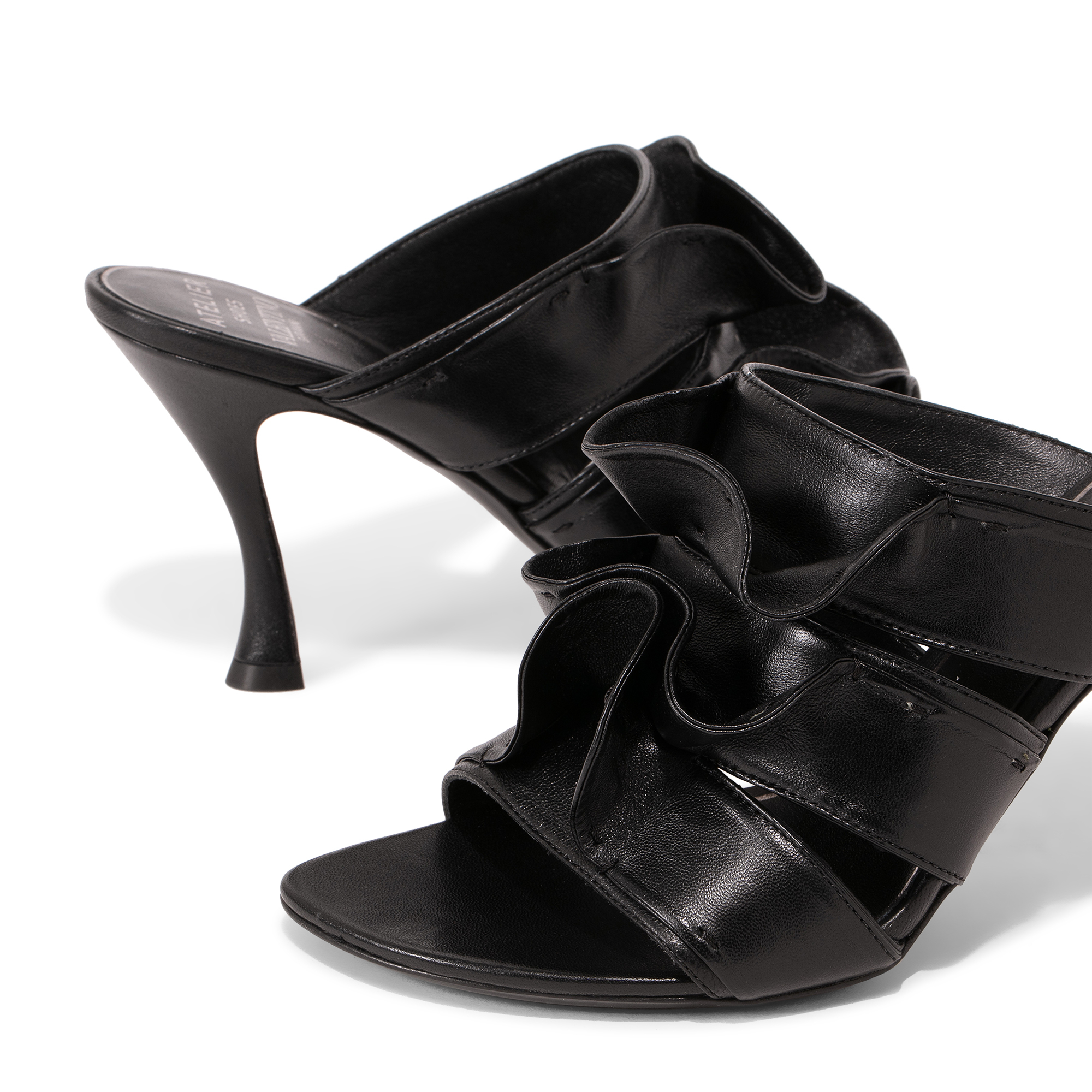 

Atelier 04 Rouches Edition mules, Black