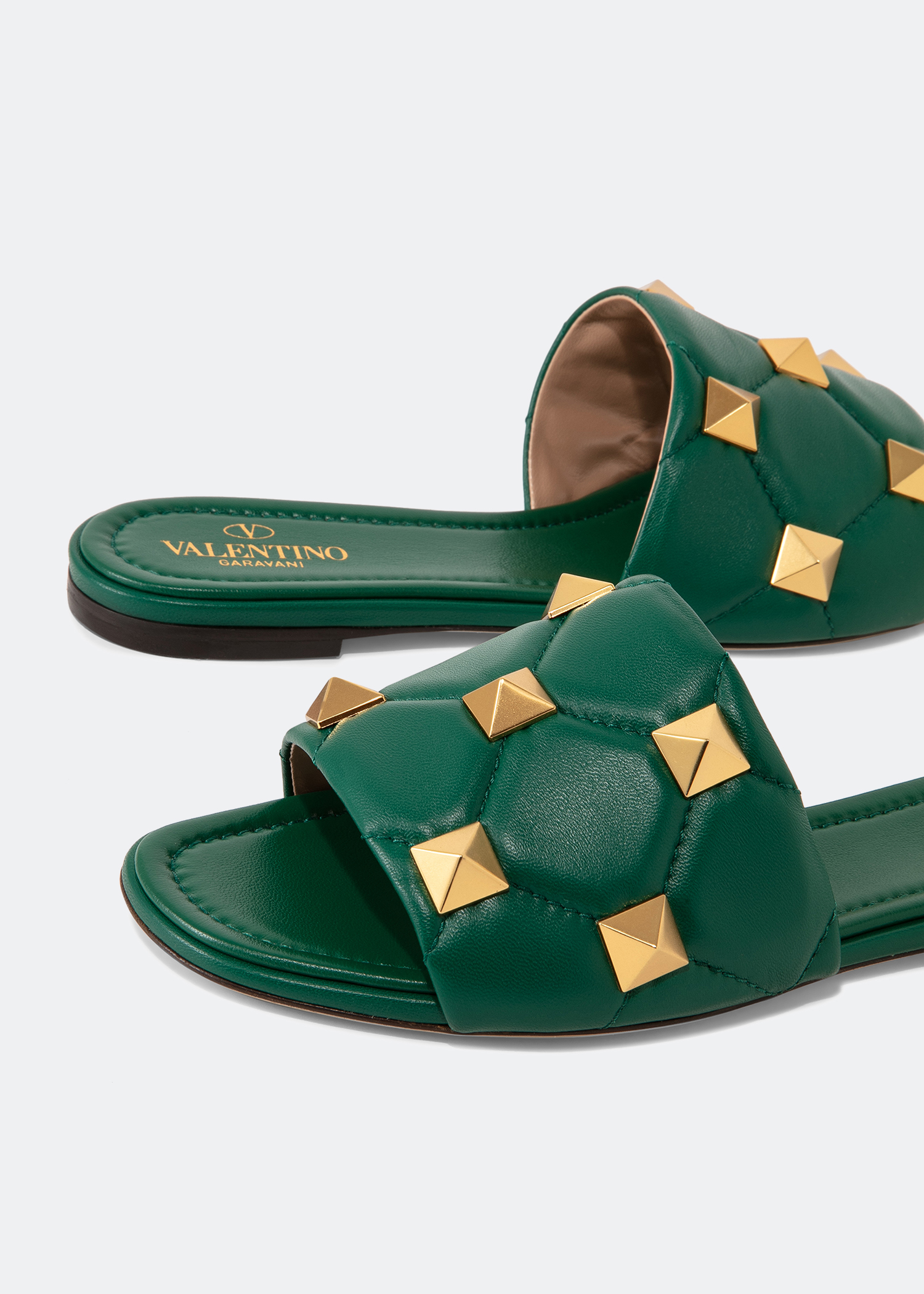 

Roman Stud slide sandals, Green