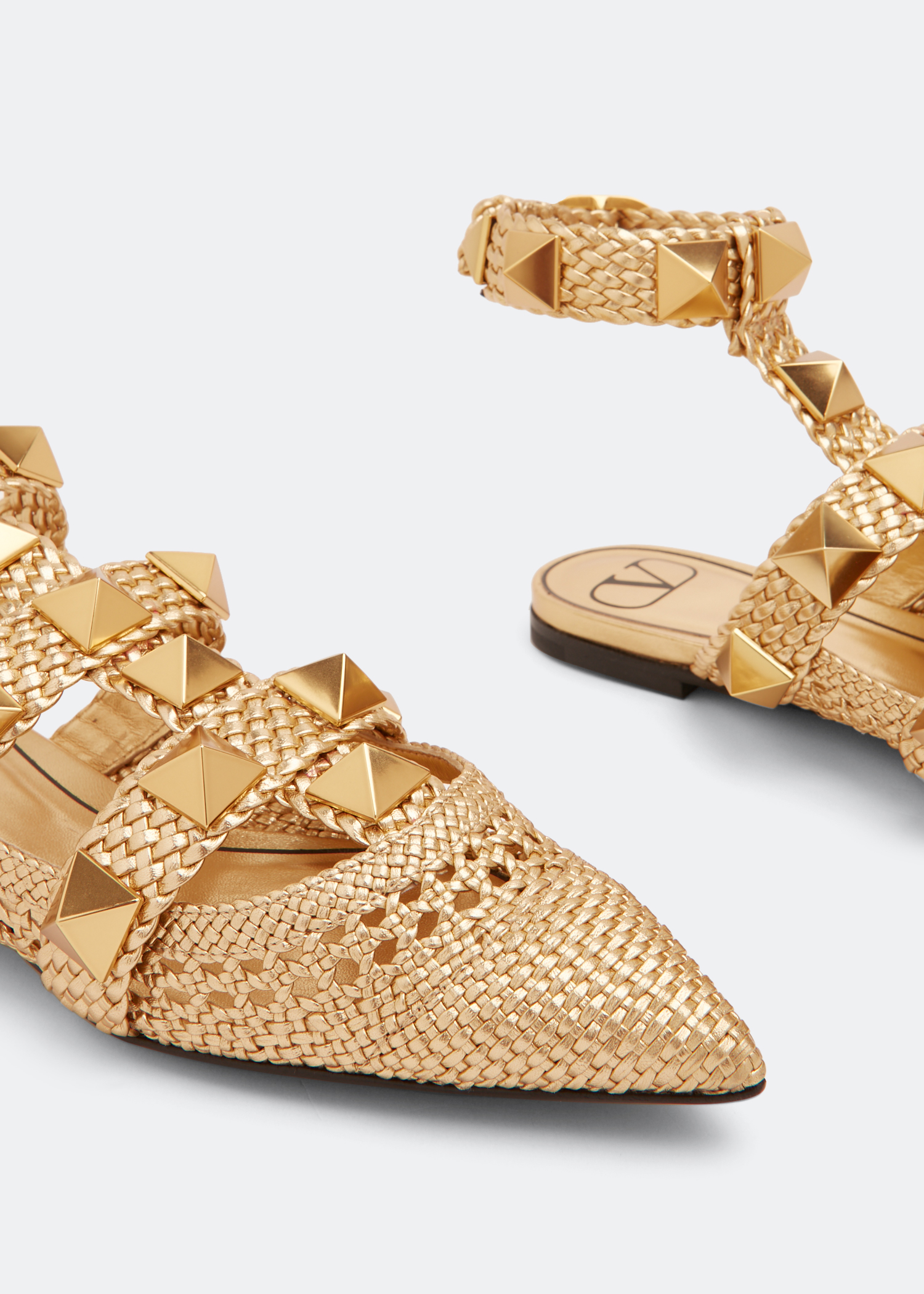 

Roman Stud ballet flats, Gold