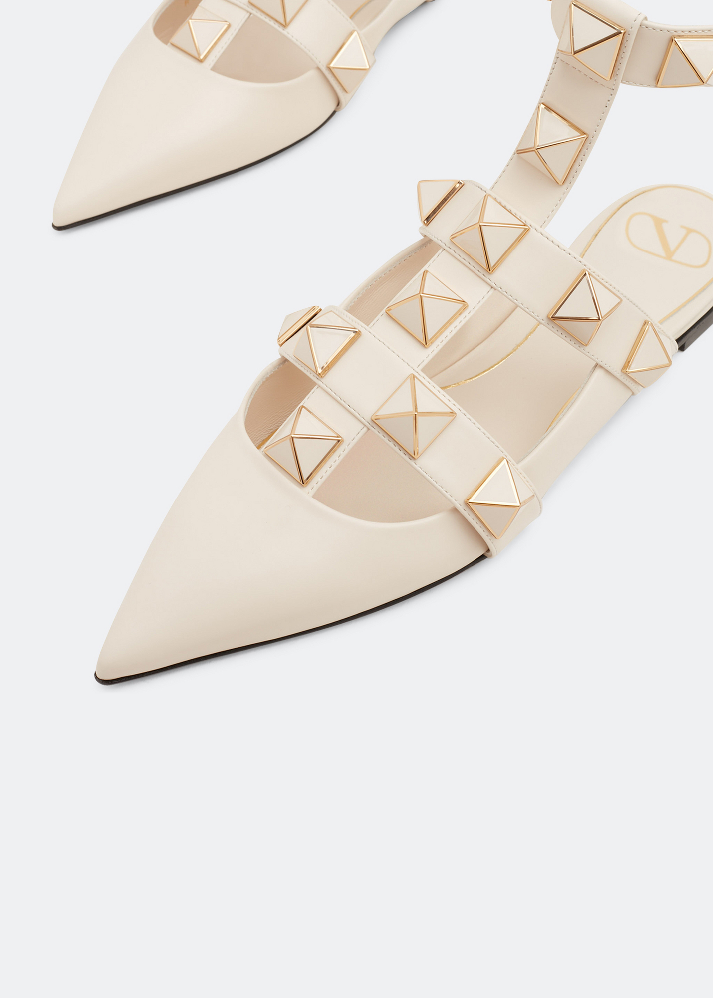 

Roman Stud ballet flats, White