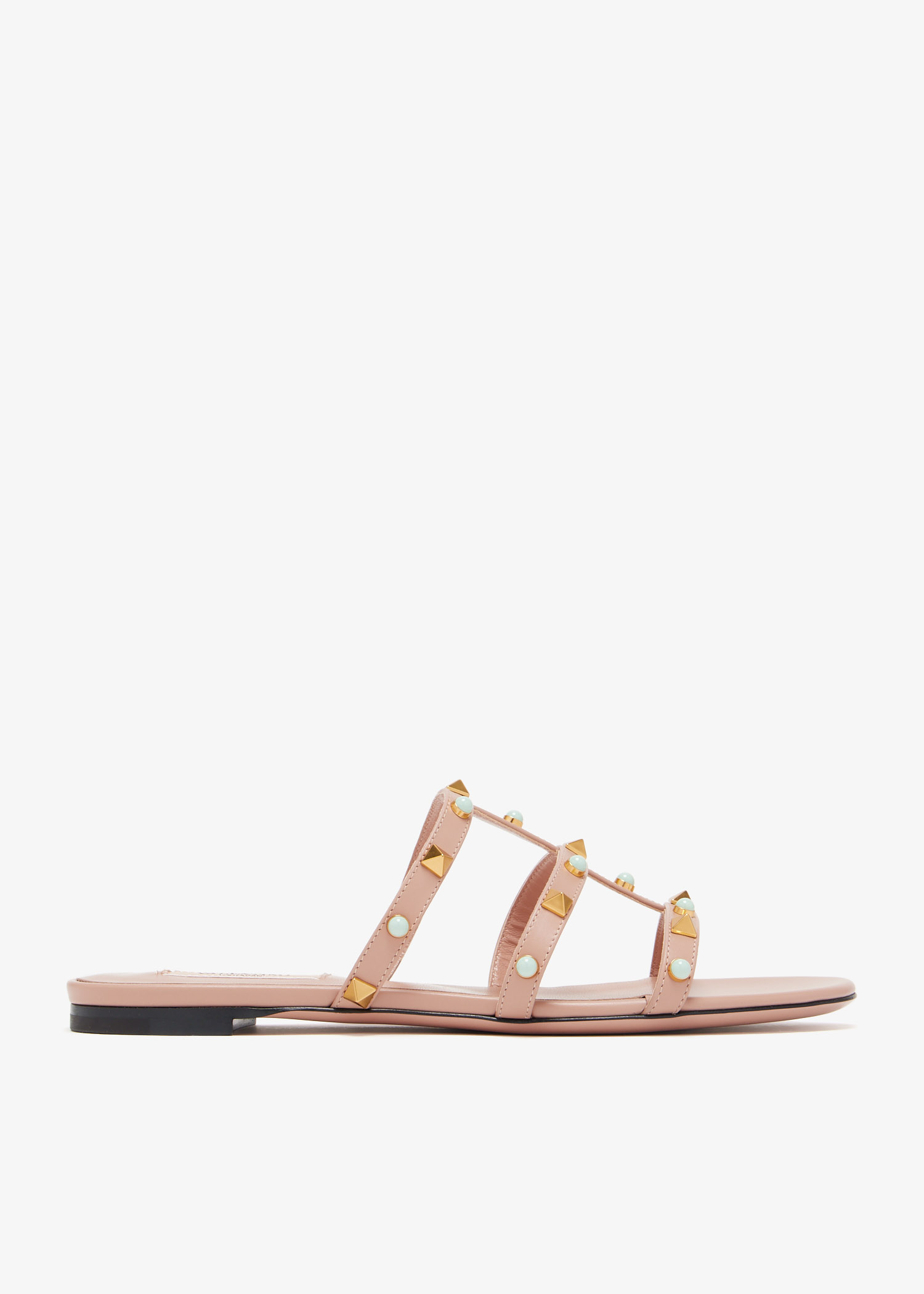 

Rockstud flat sandals, Pink