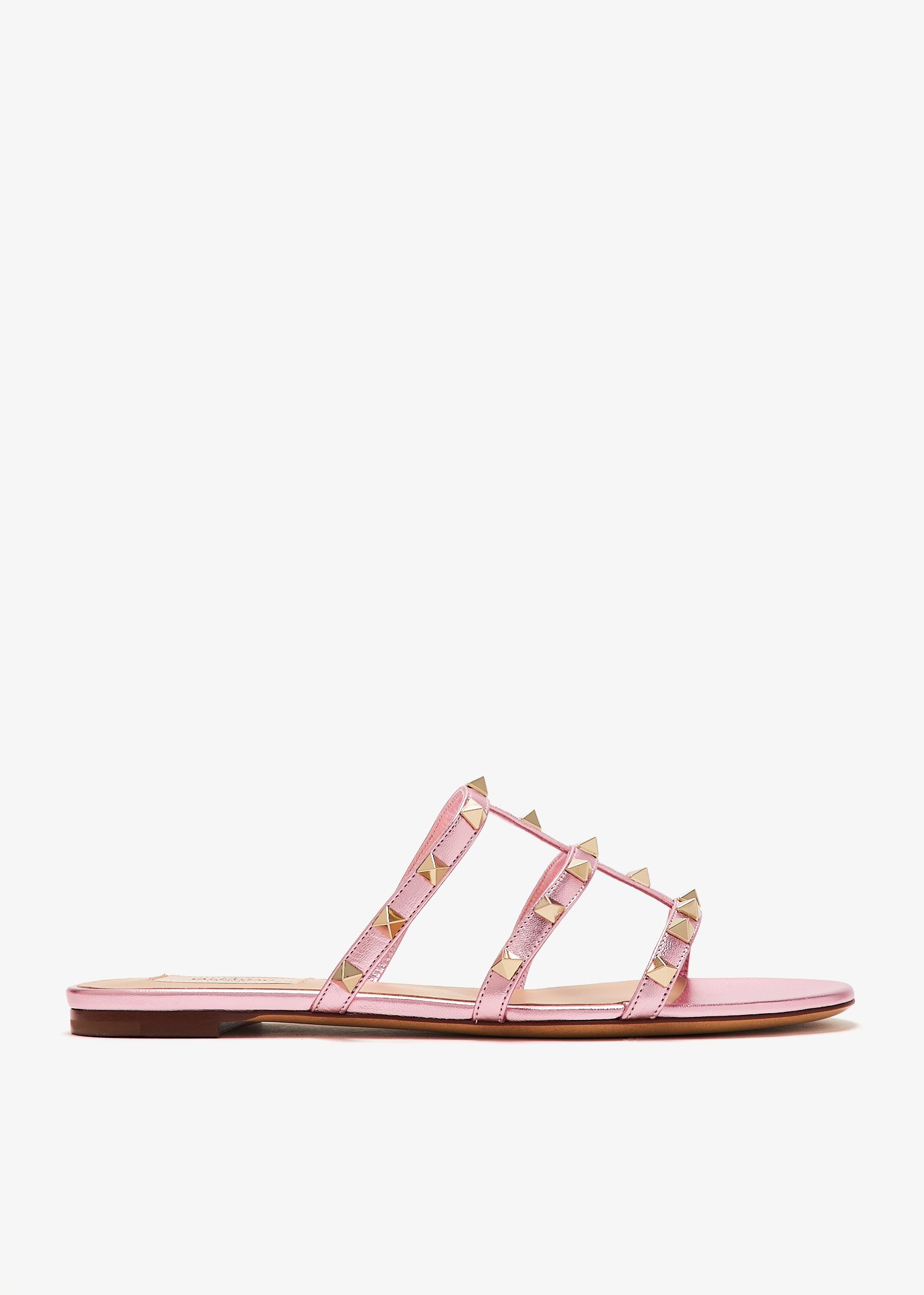 

Rockstud flat sandals, Pink