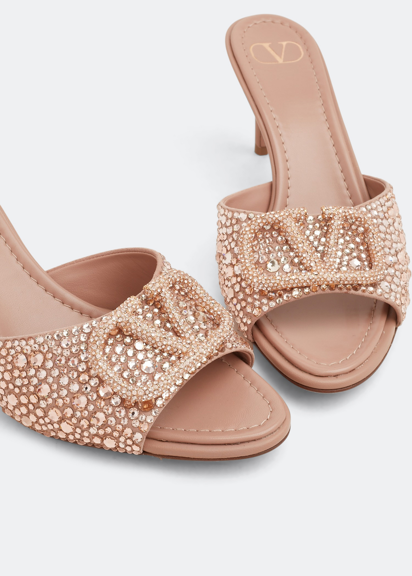 

VLogo Signature embellished mules, Pink