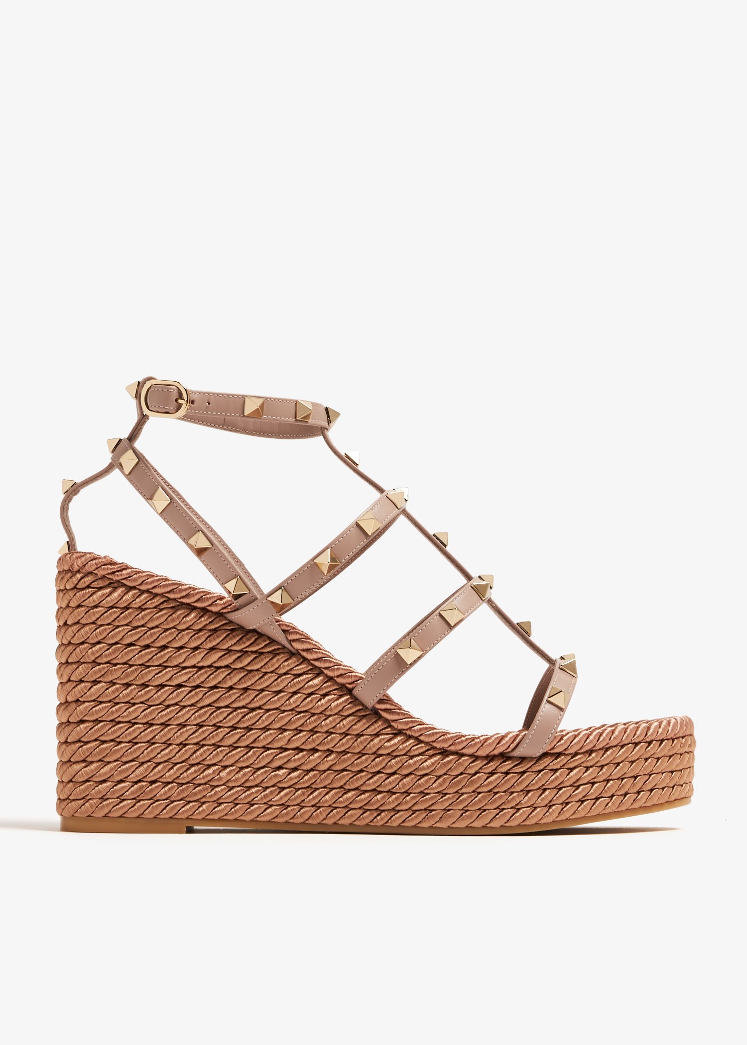 

Rockstud wedge sandals, Pink