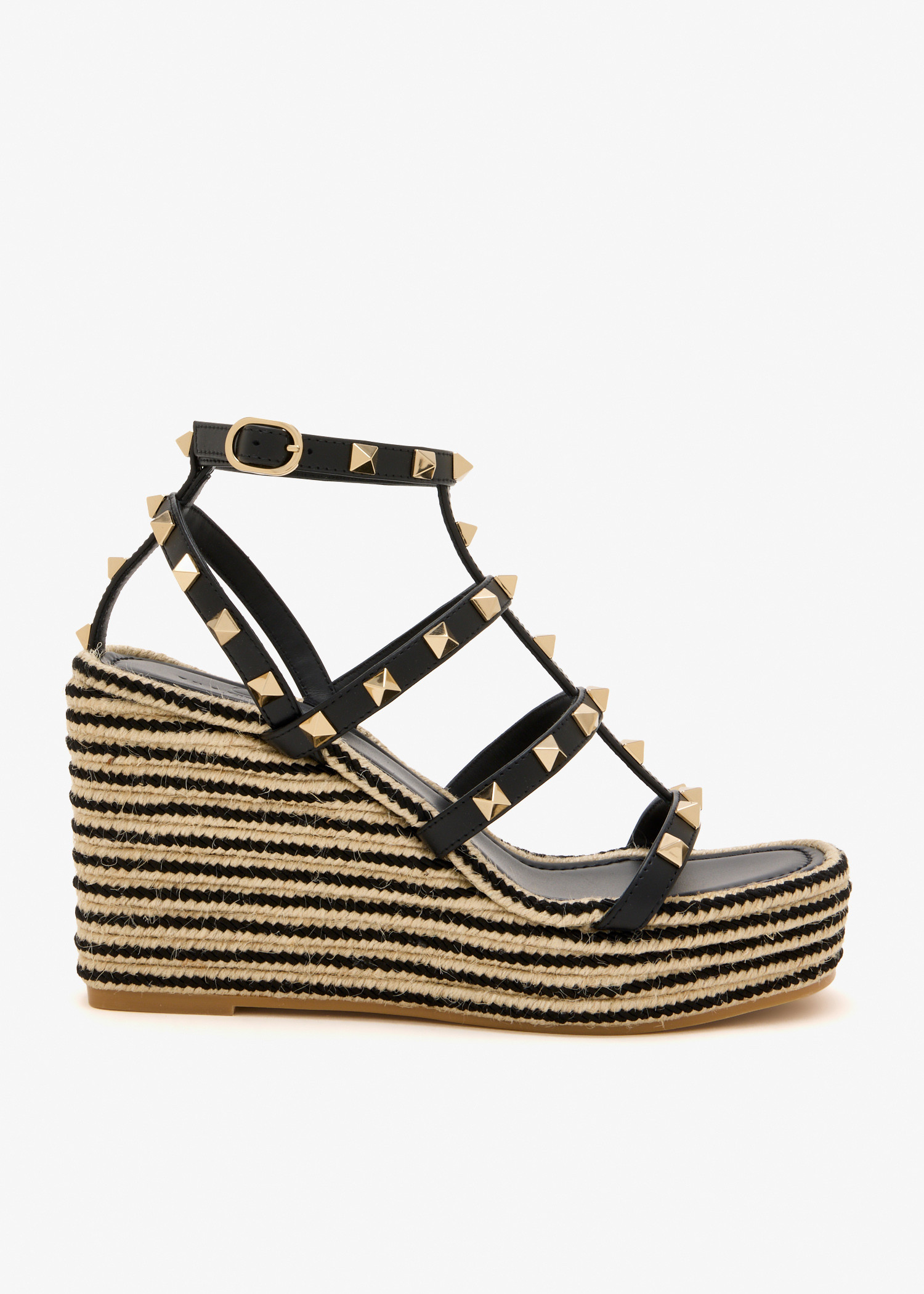 

Rockstud Torchon wedge sandals, Black